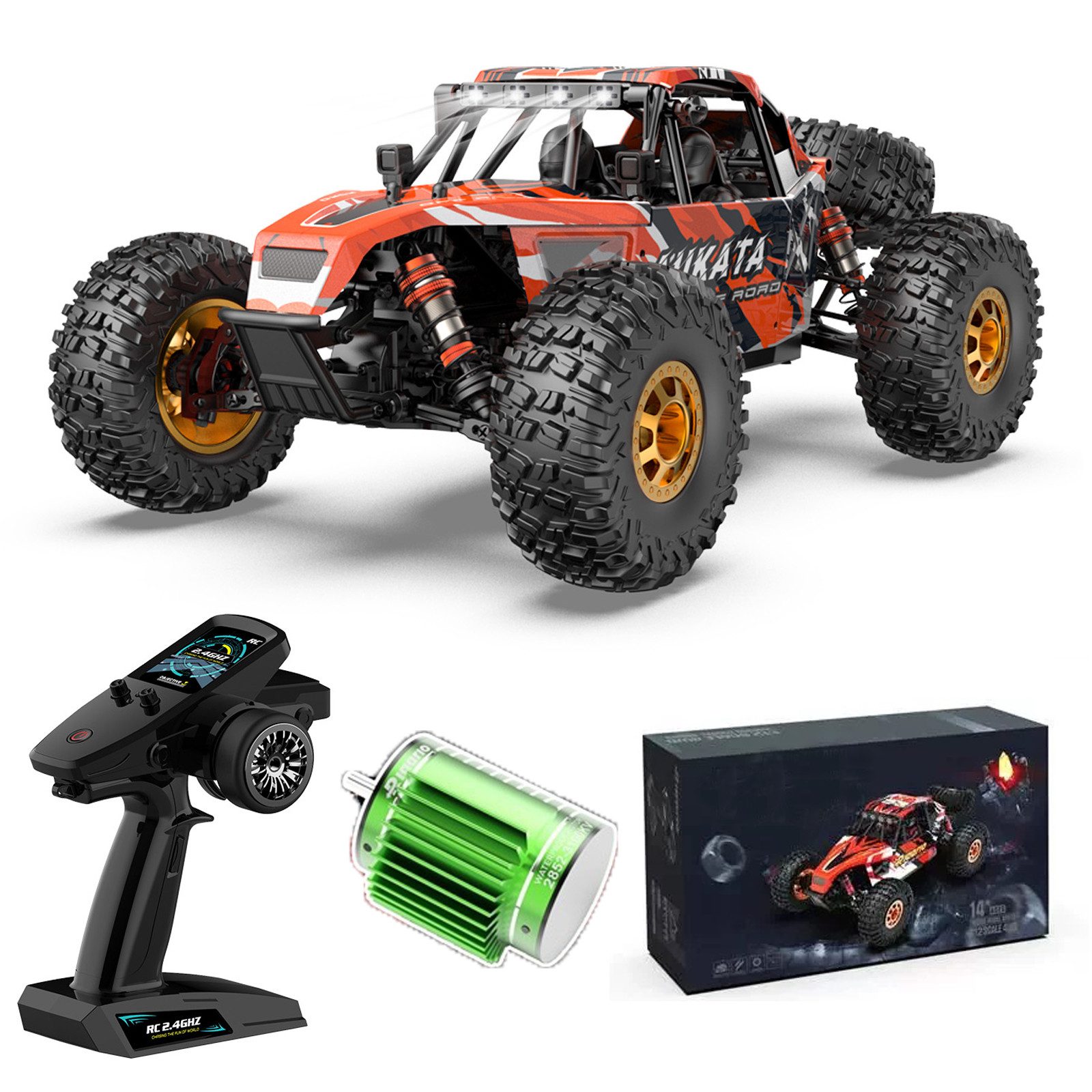 RC-Auto Ferngesteuertes Auto, 1:12 RC Auto Offroad, 50km/h All Terrain RC Car