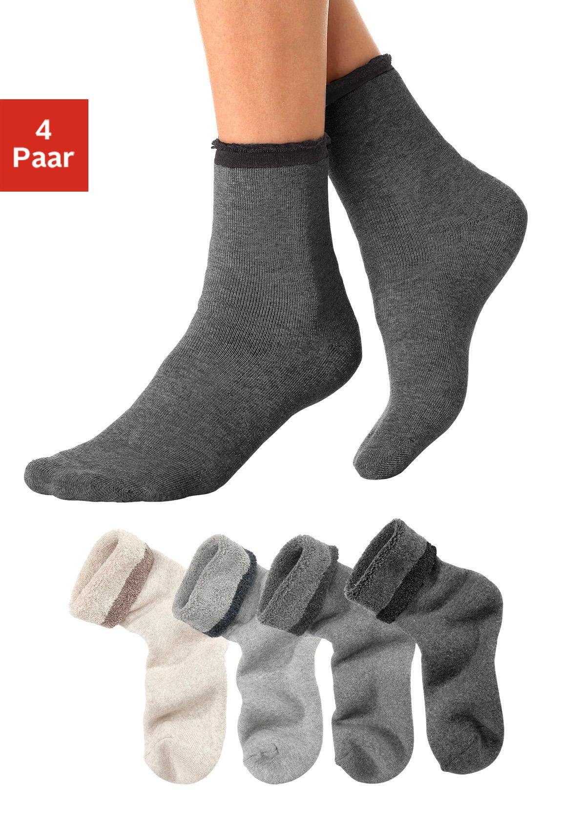 Lavana Kuschelsocken (Packung, 4-Paar) mit Innenfrottee