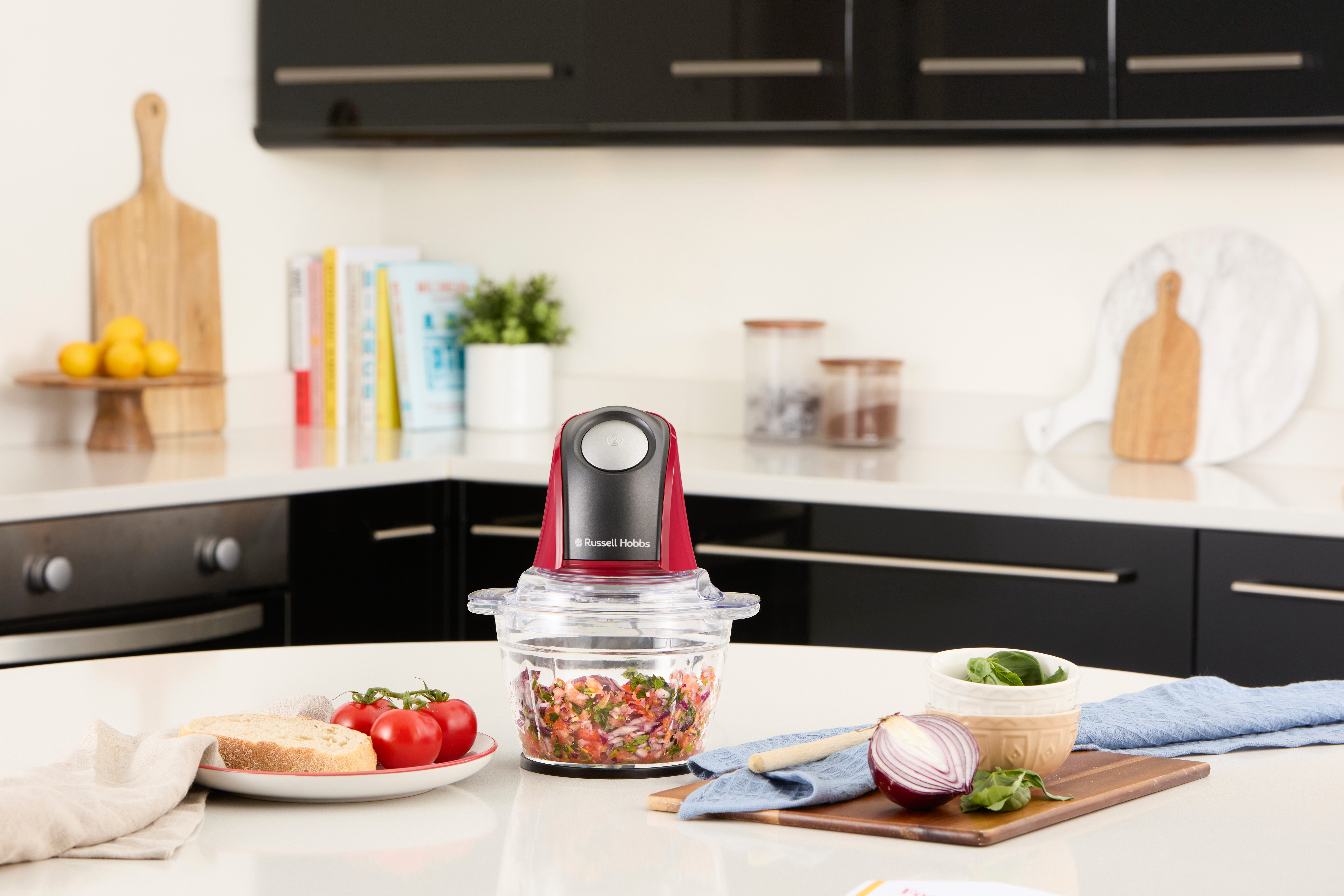 RUSSELL HOBBS Zerkleinerer Desire 27130-56, 1L Glasbehälter mit Anti-Rutsch-Boden, 350 W, spülmaschinengeeignetes Edelstahl Messer – Bild 4 von 5