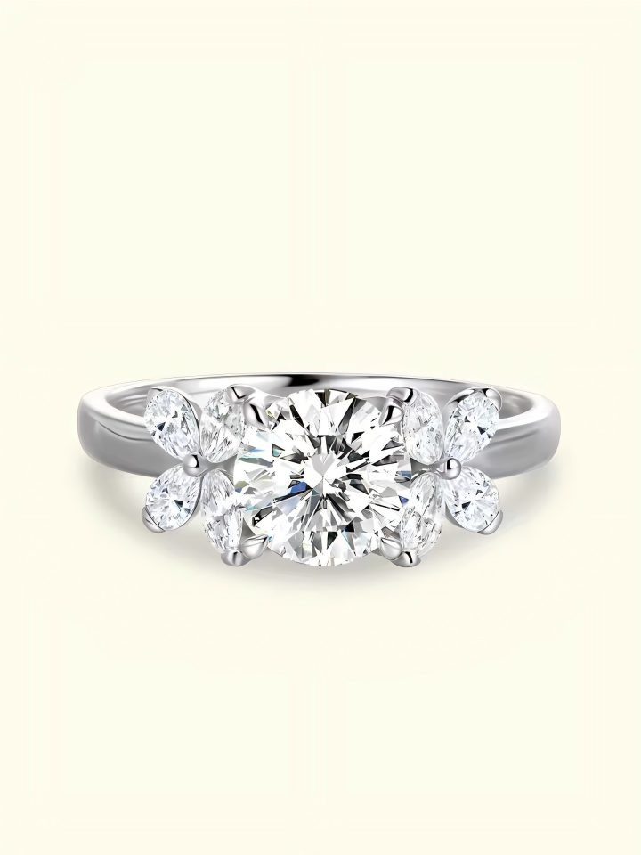 Jumpeak Diamantring 1ct Lab-grown diamond ring,Rund-Schliff,Eheringe,Goldring,14K Gold, D,VS1,Verlobungsring,Geschenk für Frau,Damen Ring,Jubiläum,diamantring