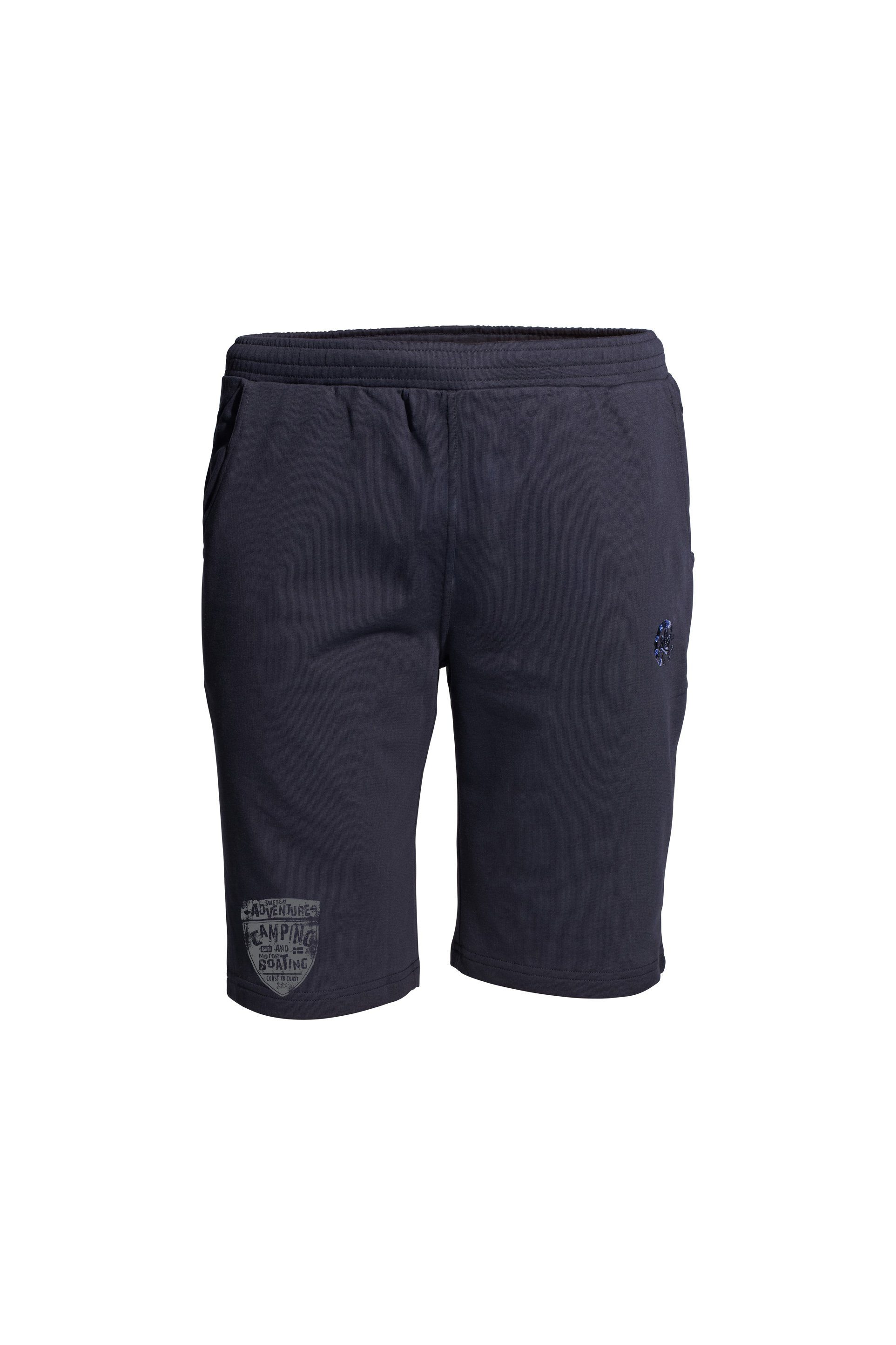 blau am Bein SPORTSWEAR Shorts mit sportlichem AHORN Print CAMPING