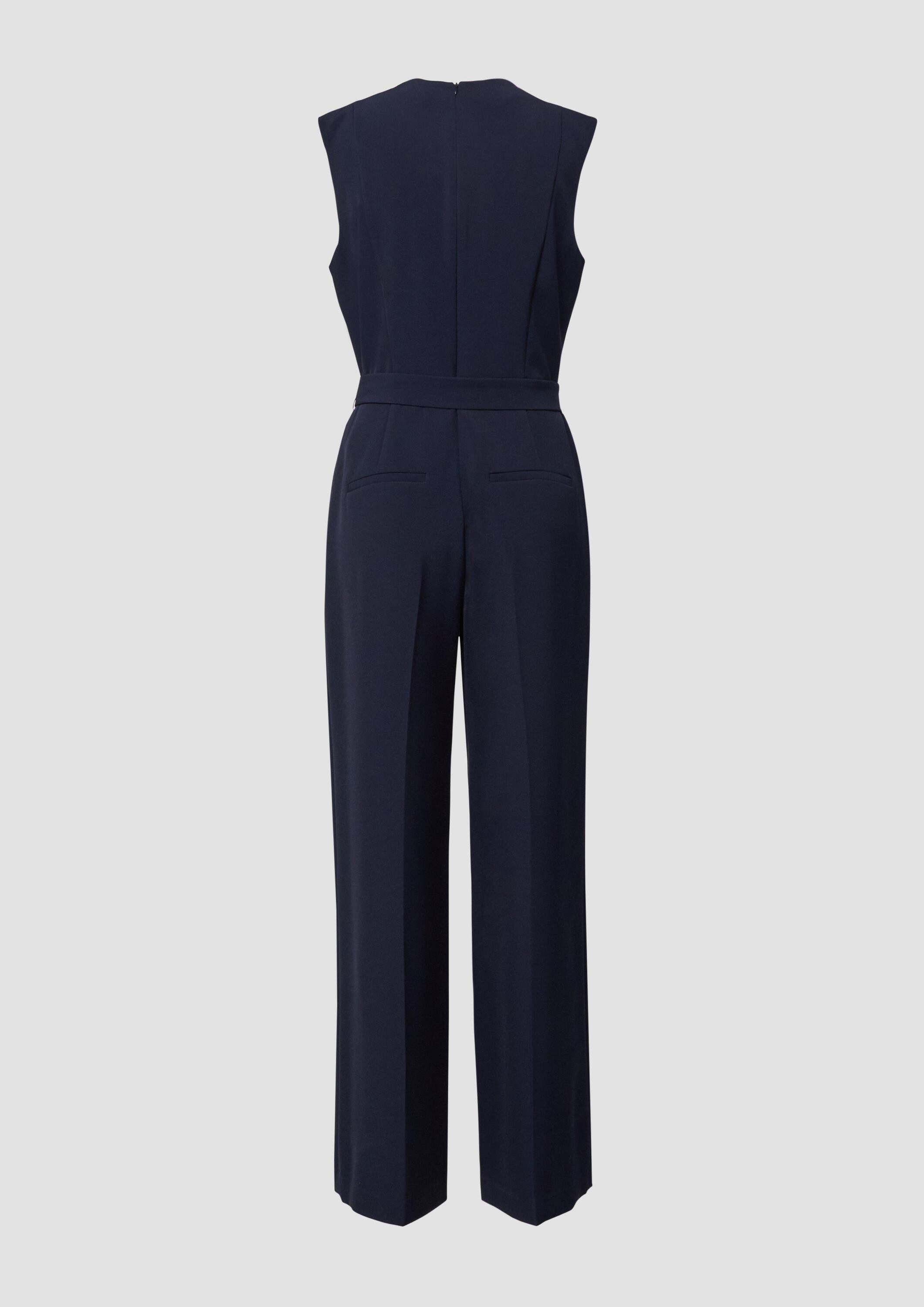 s.Oliver Jumpsuit Overall Ärmelloser Jumpsuit mit Bindegürtel