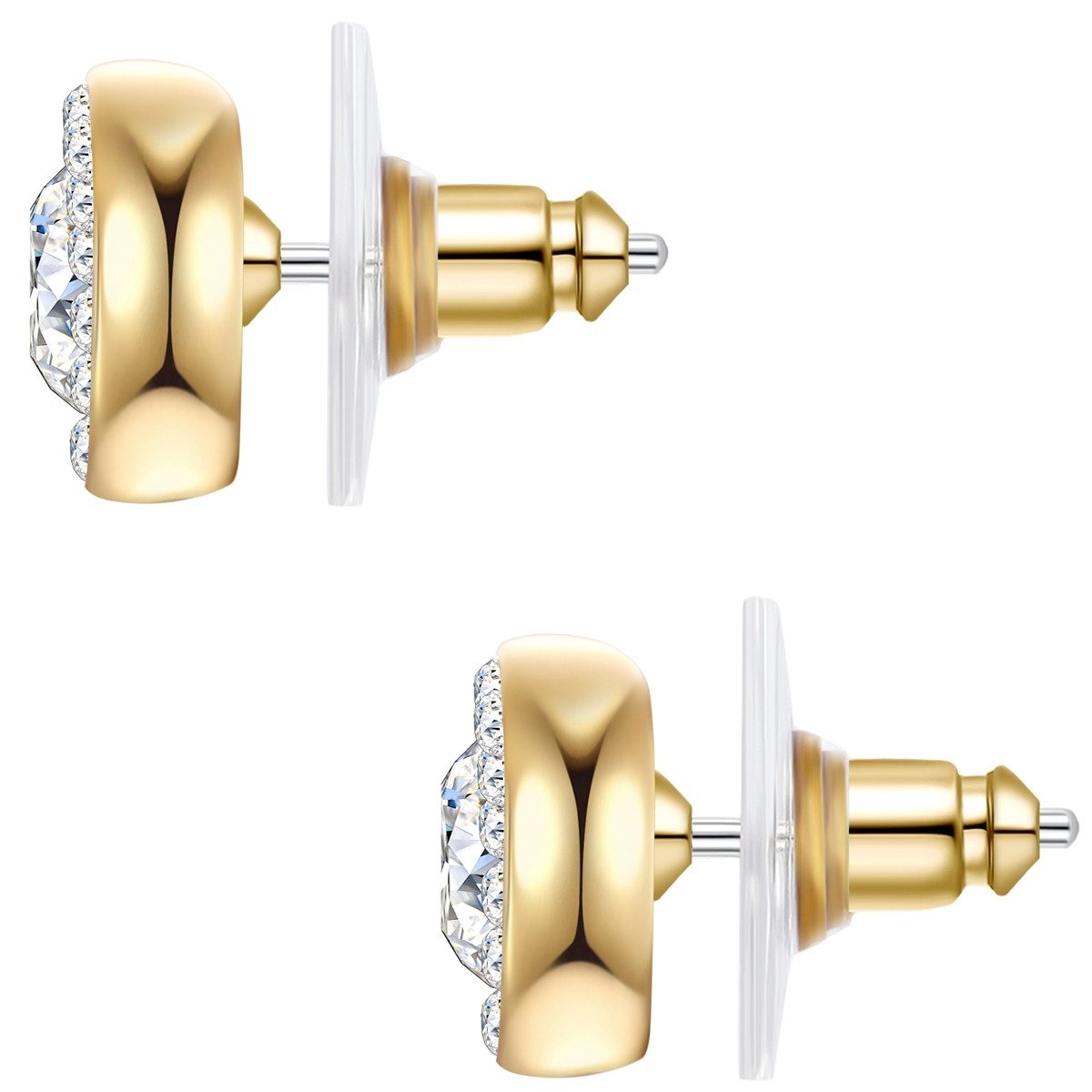 Yokoamii Paar Ohrstecker gelbgold, mit Glaskristall
