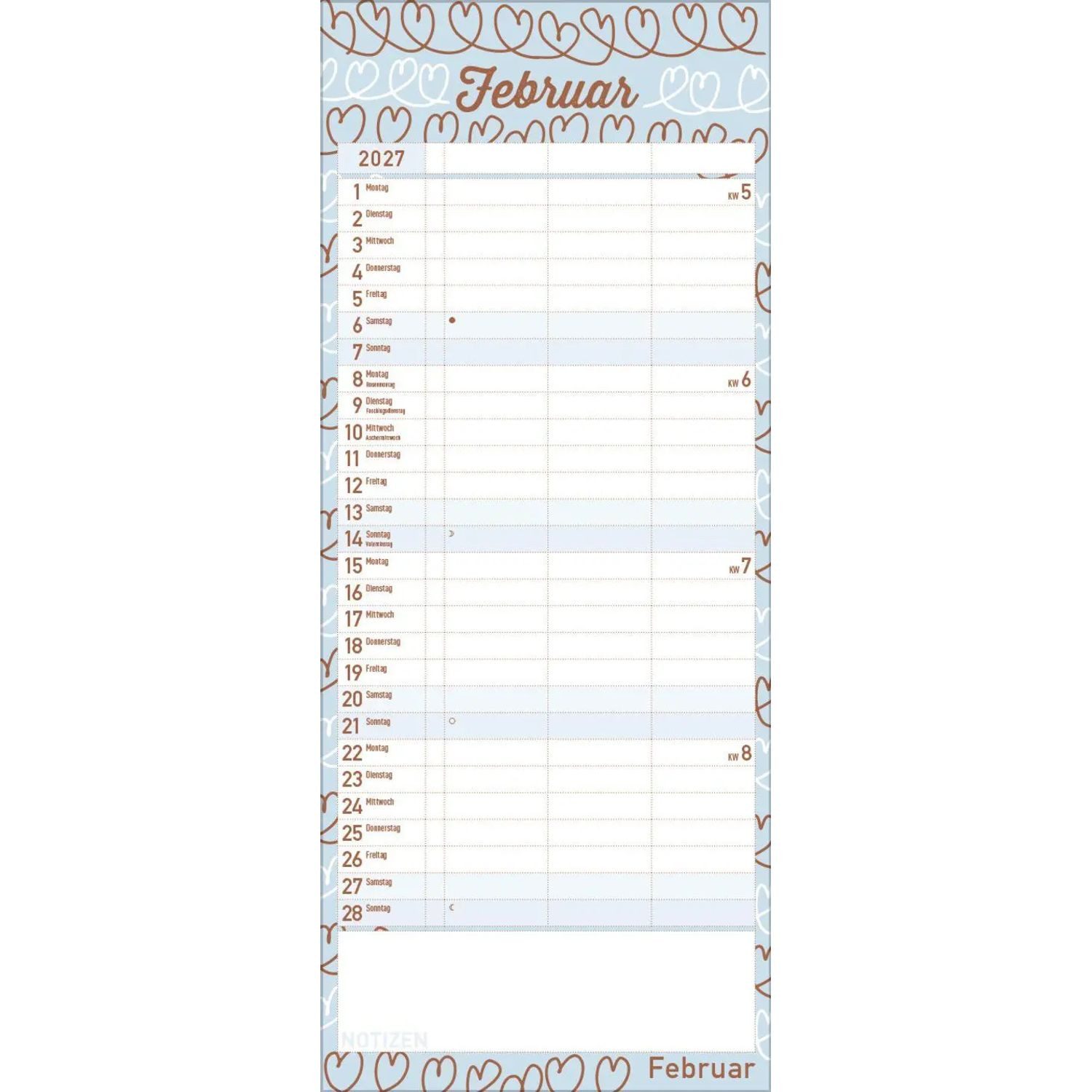Korsch Verlag Wandkalender Premium Familientimer Tag für Tag 2027