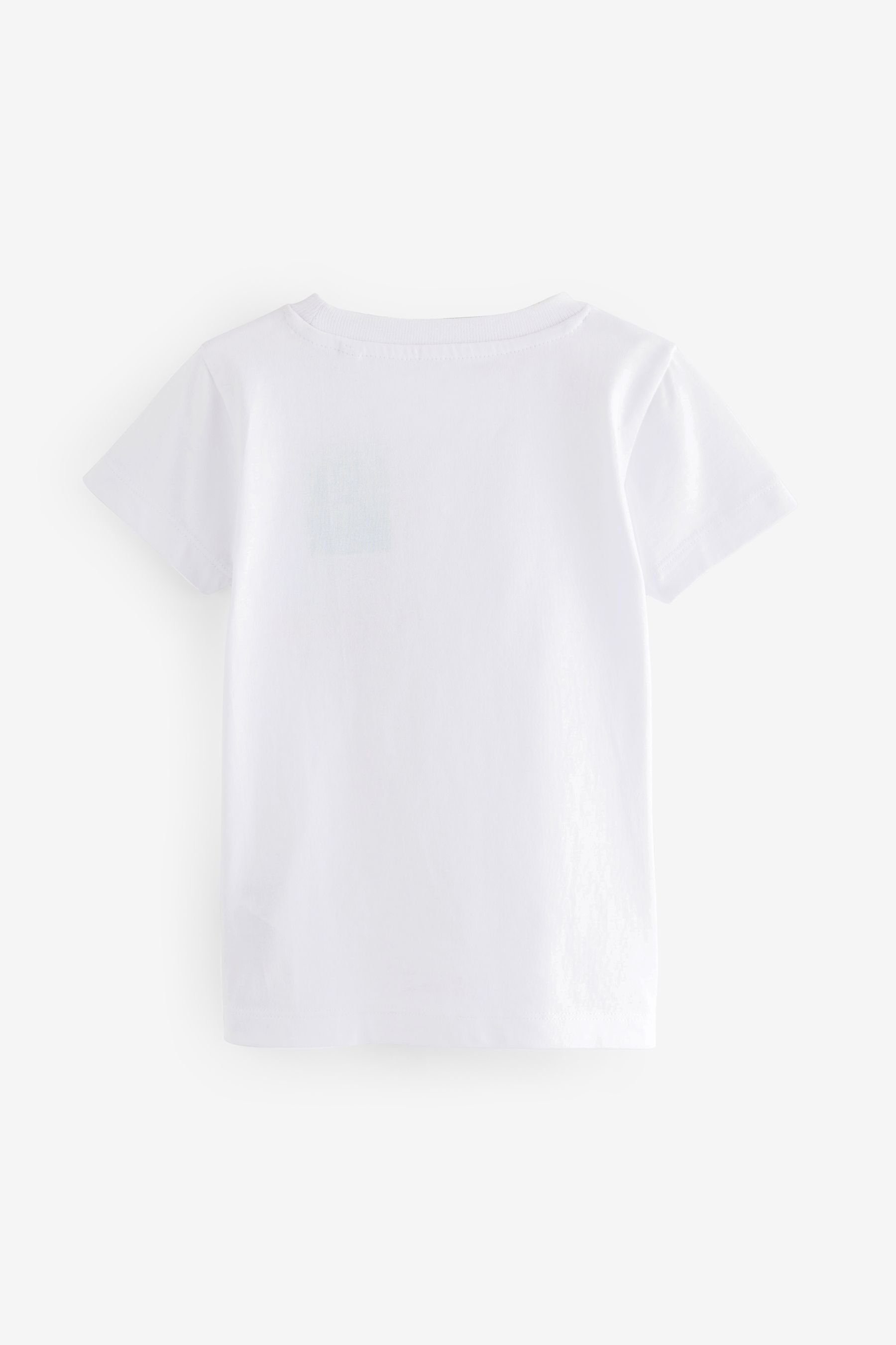 White Figurenmotiv Kurzarm-T-Shirt T-Shirt Next (1-tlg) Surf mit