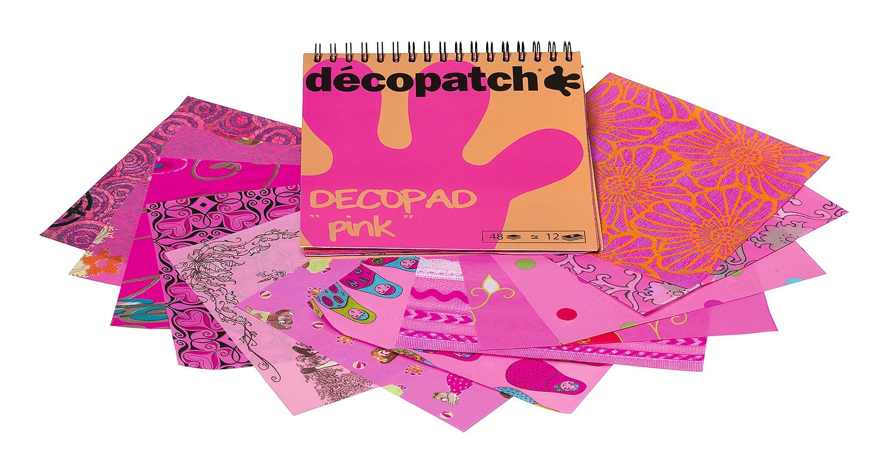 décopatch Motivpapier, Pink, 48 Blatt