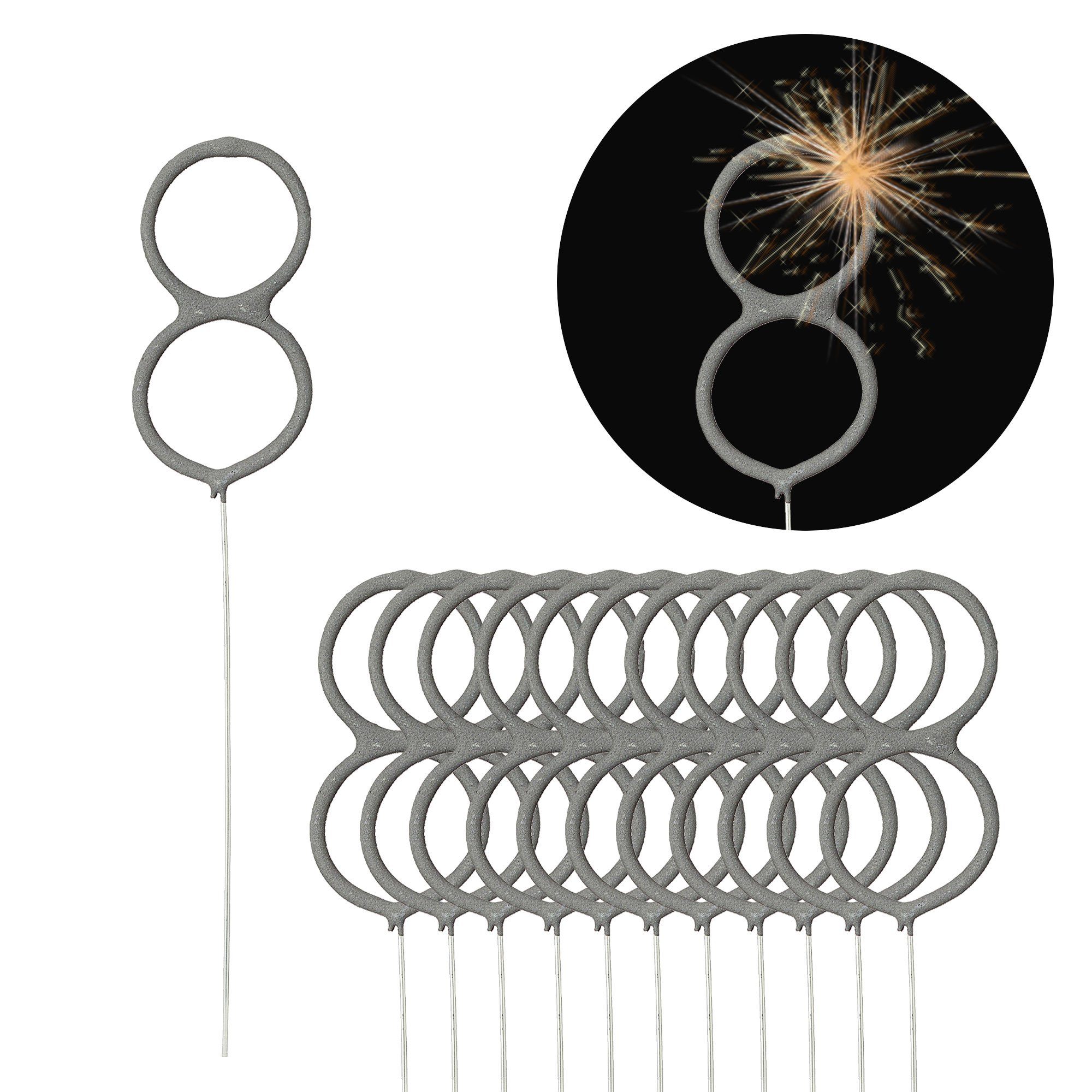 CEPEWA Geburtstagskerze Wunderkerze Zahl Acht 2er günstig online kaufen