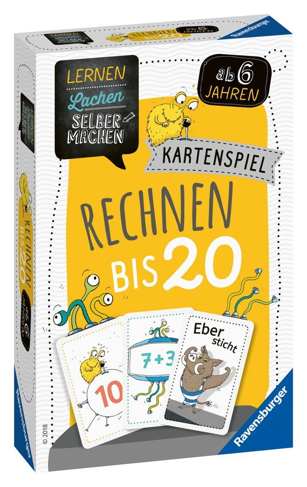 Ravensburger Spiel Kinder Kartenspiel Lernen Lachen Selbermachen Rechnen bis 20 80349