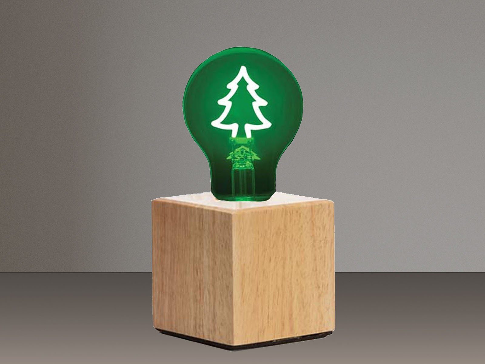 Vellight LED Dekolicht, LED wechselbar, Dekoleuchte, ausgefallene Tischlampe Weihnachtsbeleuchtung, Grün 9x9cm
