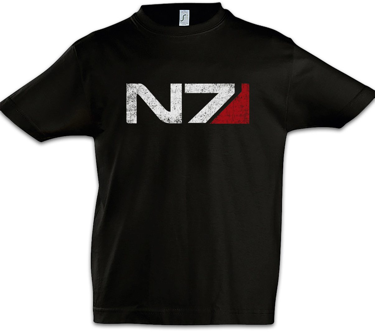 Print-Shirt Normandy Logo Kinder T-Shirt Mass Commander Shepard Cerberus Abzeichen