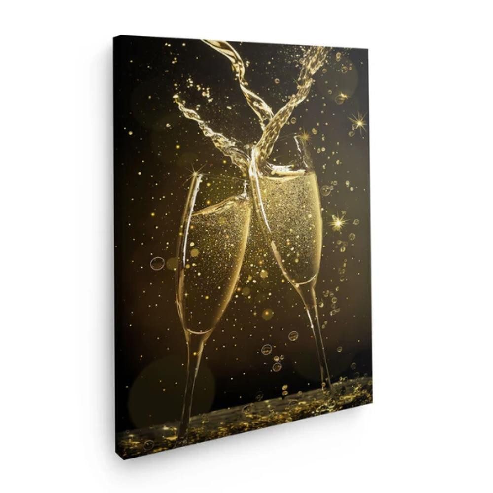 Art100 Leinwandbild Champagne glases Pop Art Leinwandbild Kunst
