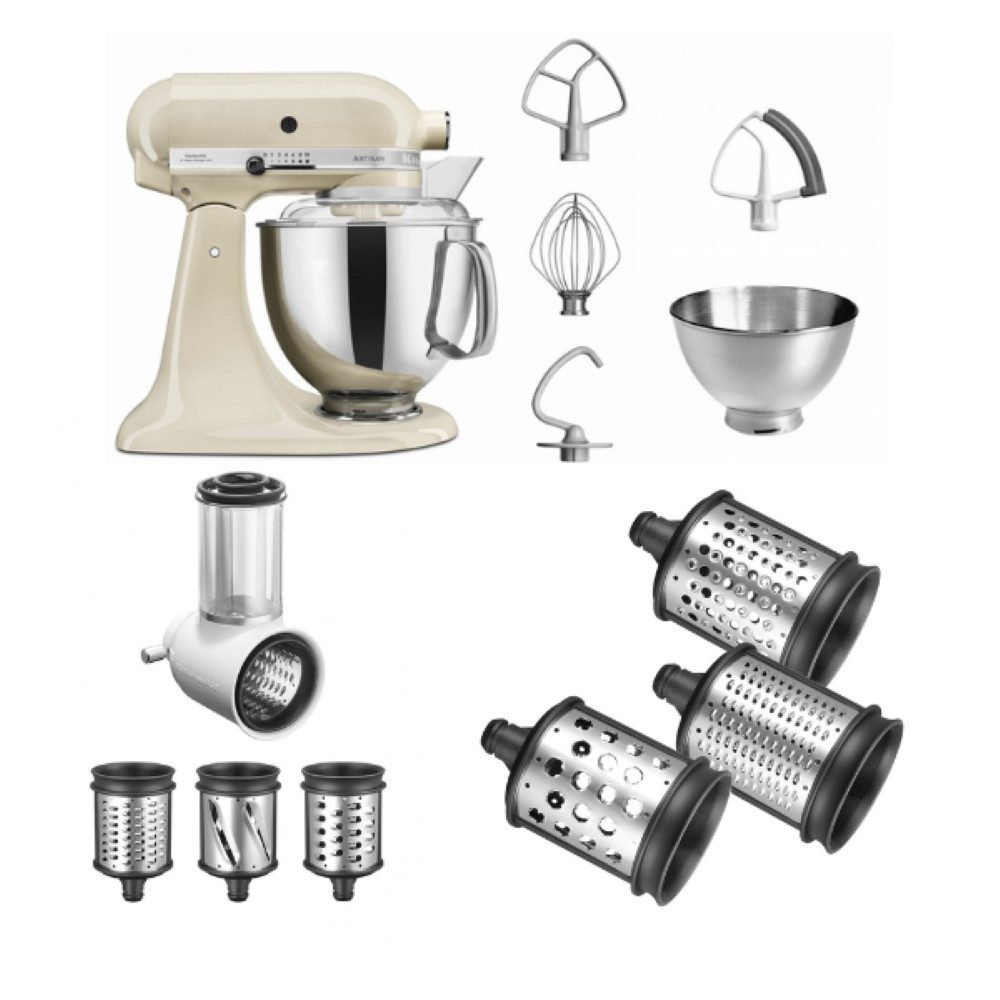 KitchenAid Küchenmaschine KitchenAid 5KSM175PS mit Gemüseschneider und 3 Zusatztrommeln