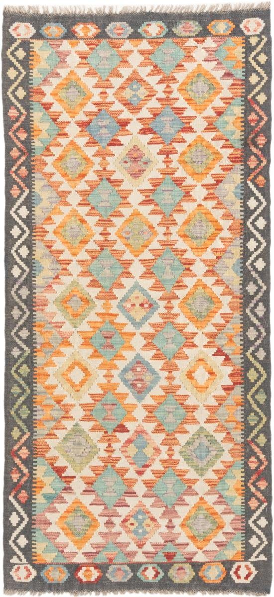 Orientteppich Kelim Afghan 85x181 Handgewebter Orientteppich Läufer, Nain Trading, rechteckig, Höhe: 3 mm