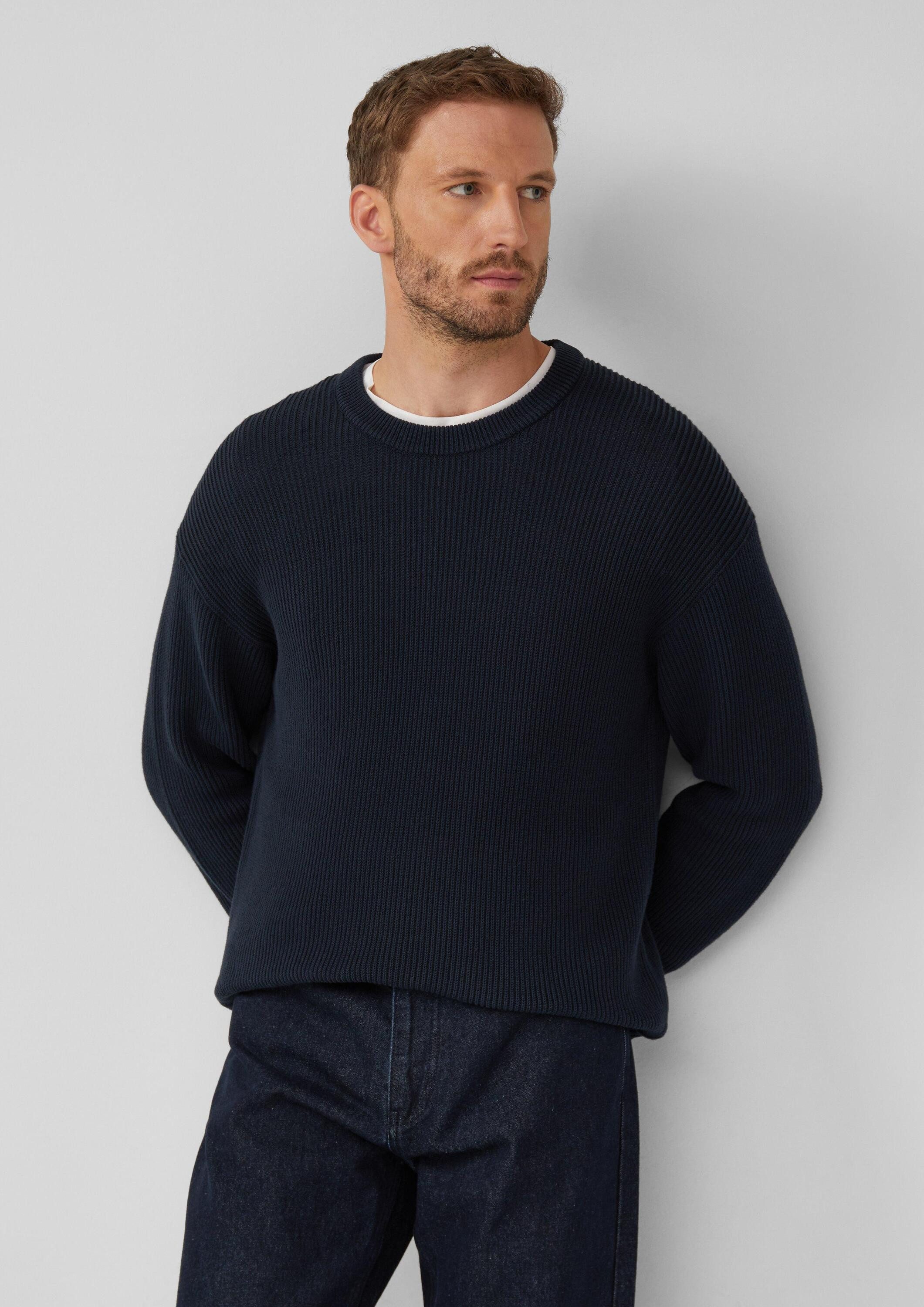 s.Oliver Longpullover Strickpullover Strickpullover im Relaxed Fit mit Stru günstig online kaufen