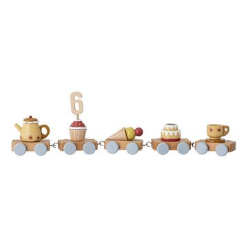 Bloomingville Kerzenständer Mo, Geburtstagszug Kaffeservice, Holz Dekoration, Kindergeburtstag, Holzspielzeug, dänisches Design, braun