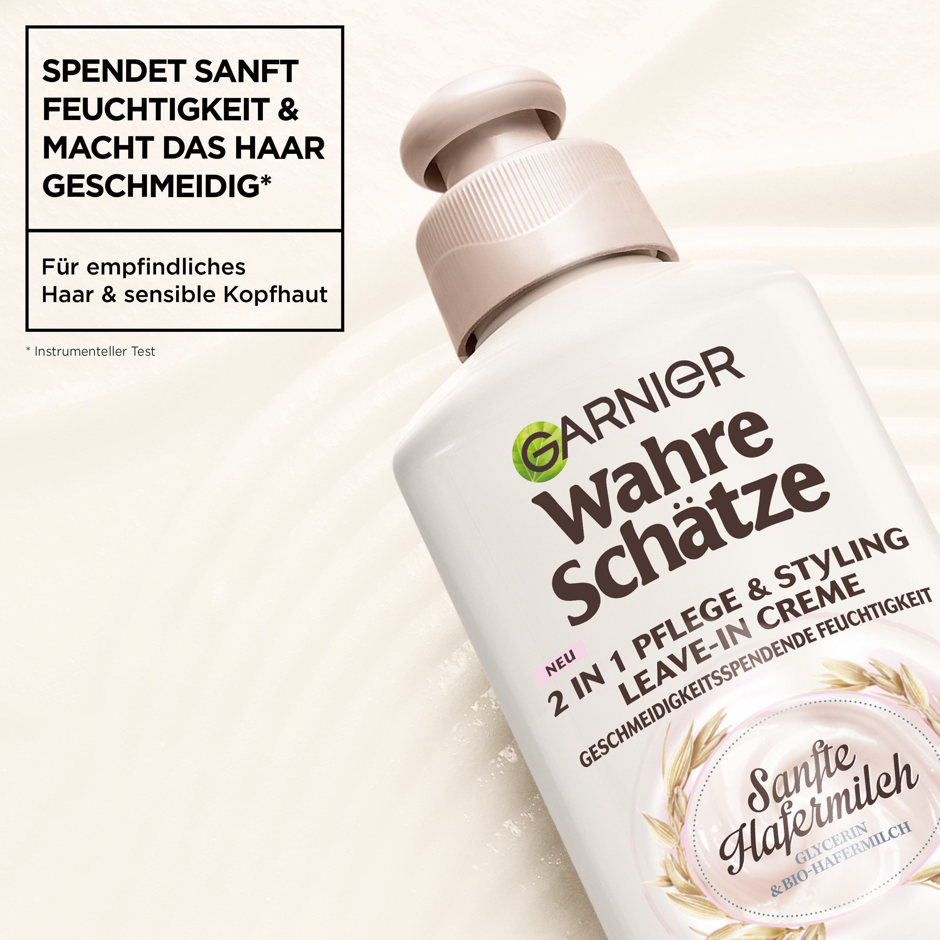 GARNIER Haarmousse WAHRE SCHÄTZE 2-IN-1 PFLEGE & STYLING SANFTE HAFERMILCH, Packung, 6-tlg. – Bild 4 von 5