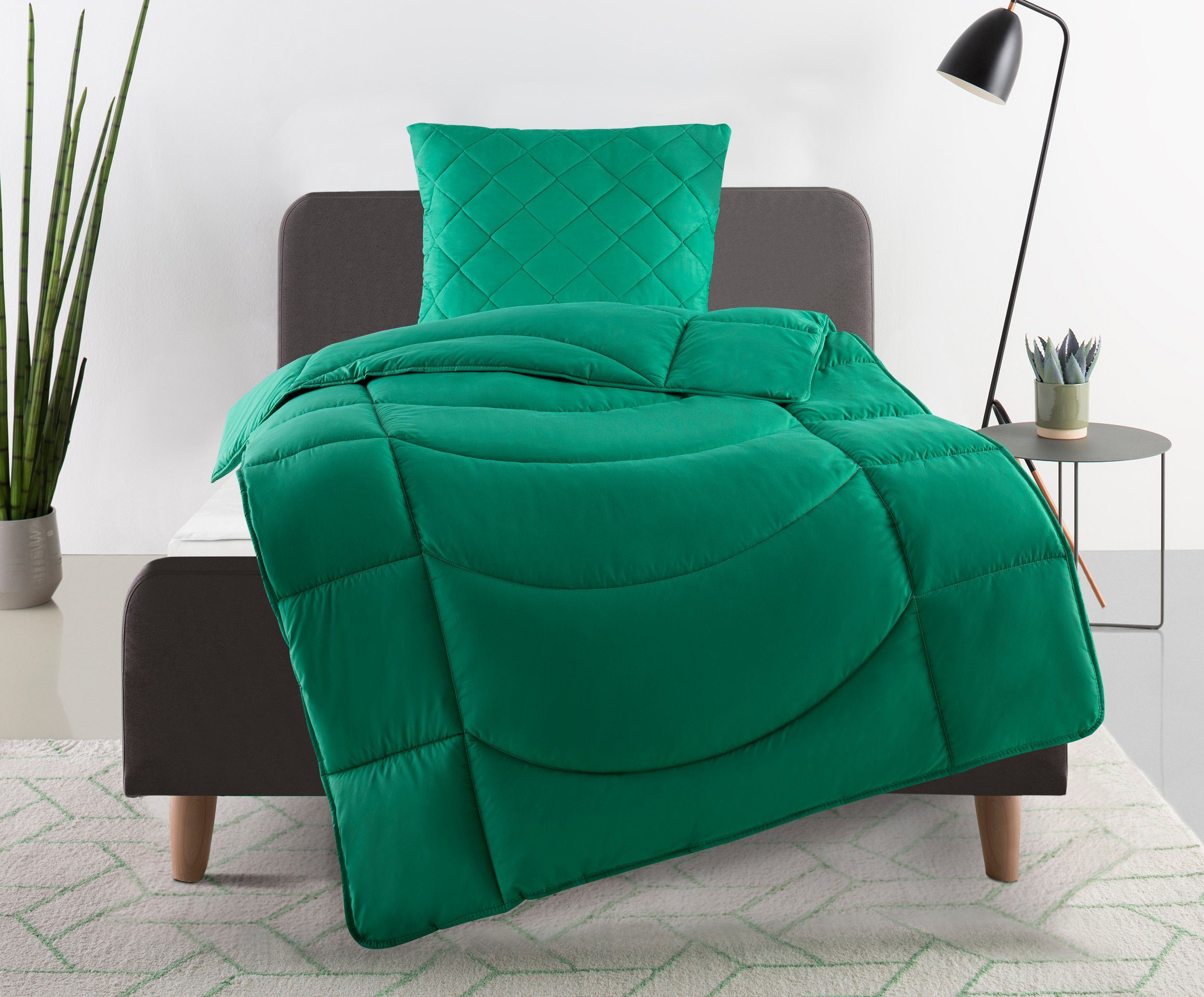 my home Steppbett + Kopfkissen »Microlux, Bettdecke 135x200 cm, 155x220 cm« günstig online kaufen