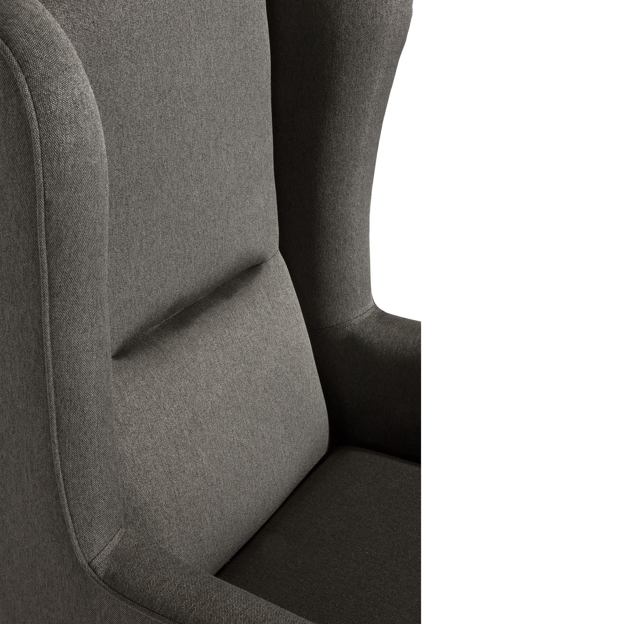 natur Kostenlosem Kessel Bezug anthrazit hochwertig Sessel Sitz Versand, Ohrenbackensessel 1-St), inkl. 58 Flachgewebe 23149 verarbeitet,bequemer aufm Buche Kace / (Sparpreis
