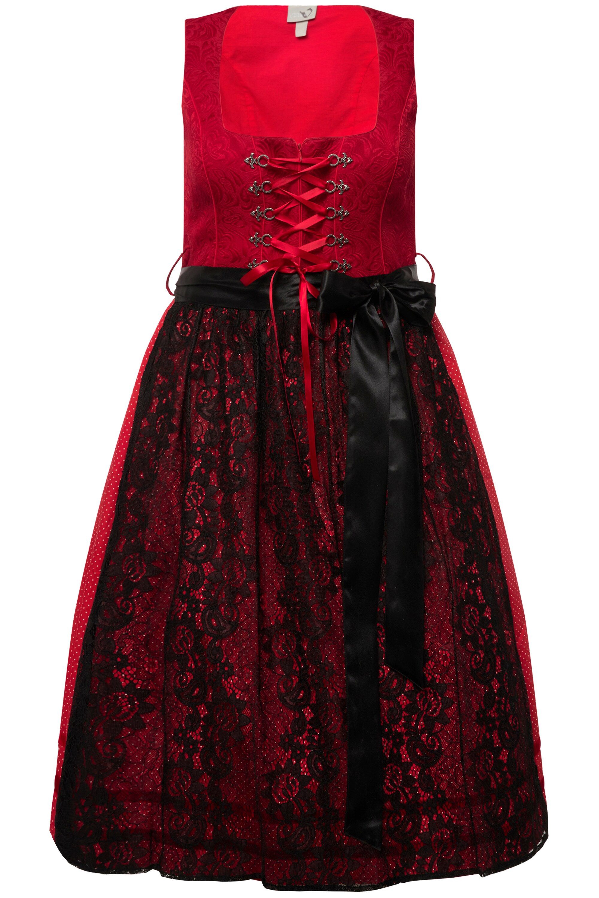 Ulla Popken Dirndl Dirndl Spitzenschürze Carree-Ausschnitt günstig online kaufen