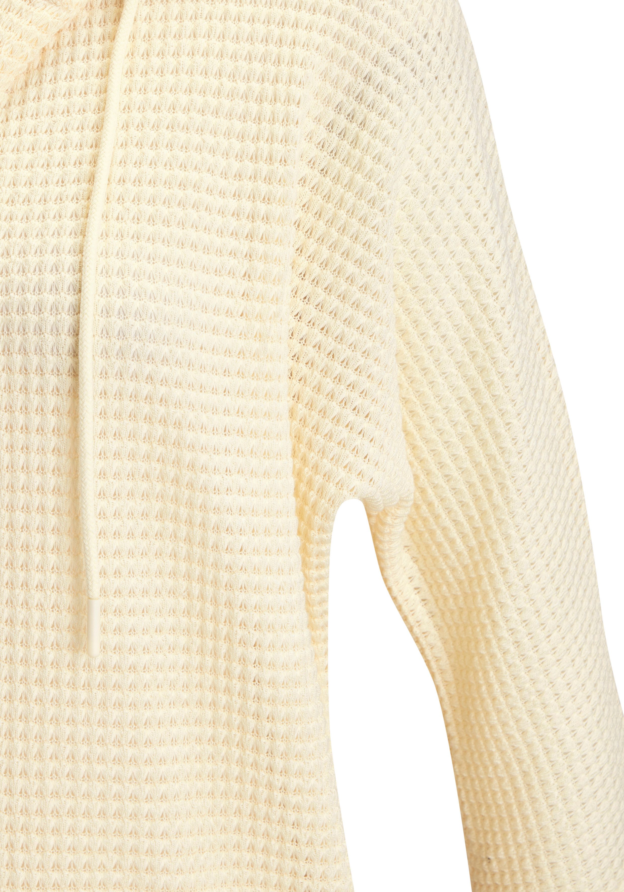 LASCANA Kapuzenshirt aus Waffelstrick mit Knopfleiste – Bild 5 von 5