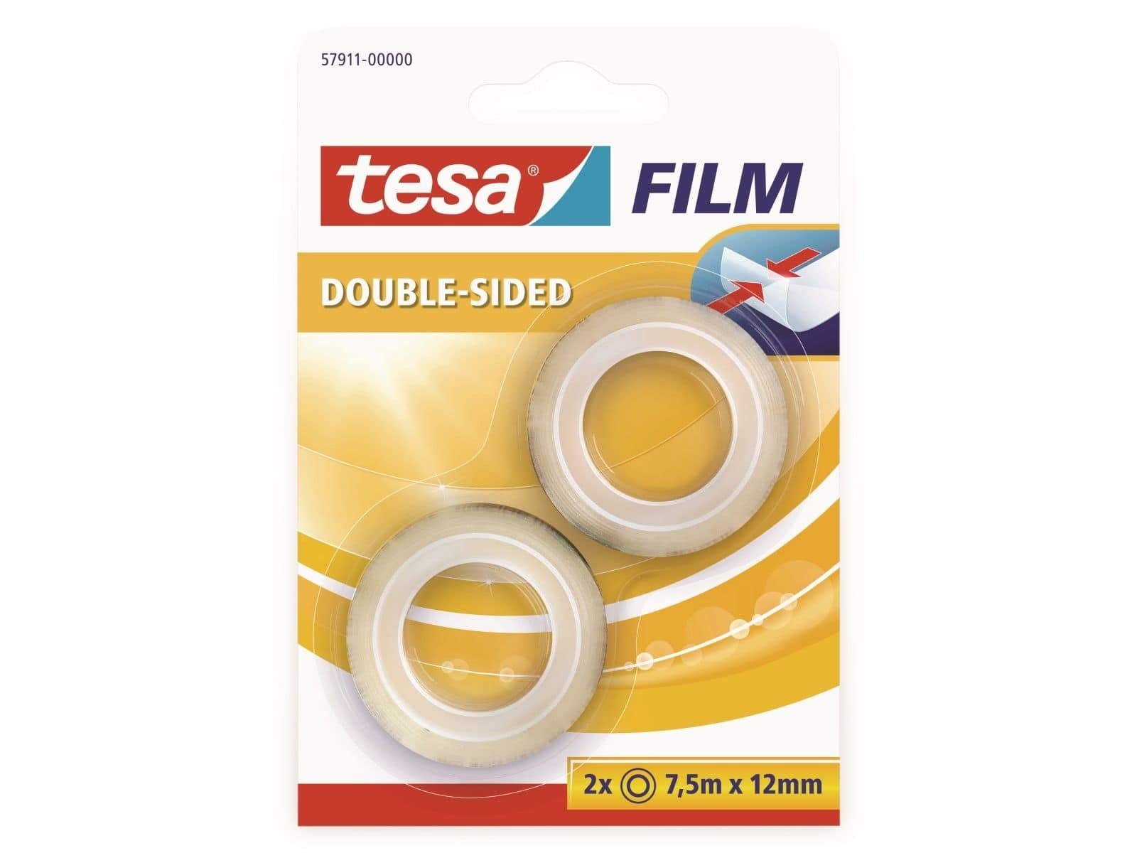Klebeband TESA film® doppelseitig, 2 Rollen, Blister