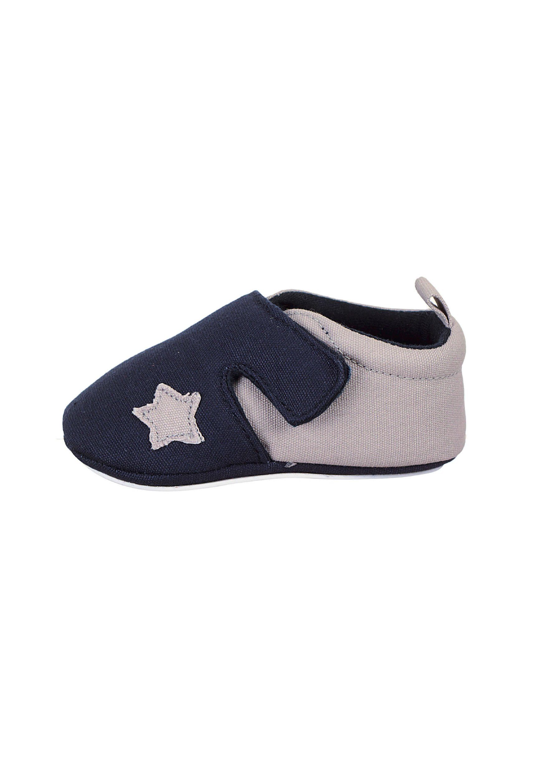 Sterntaler® Babykrabbelschuh Krabbelschuh (1-tlg., Hausschuhe mit süßen Stickmotiven, Babyschuhe weich) Krabbelschuhe Baby mit Klettverschluss und Anti-Rutsch-Sohle