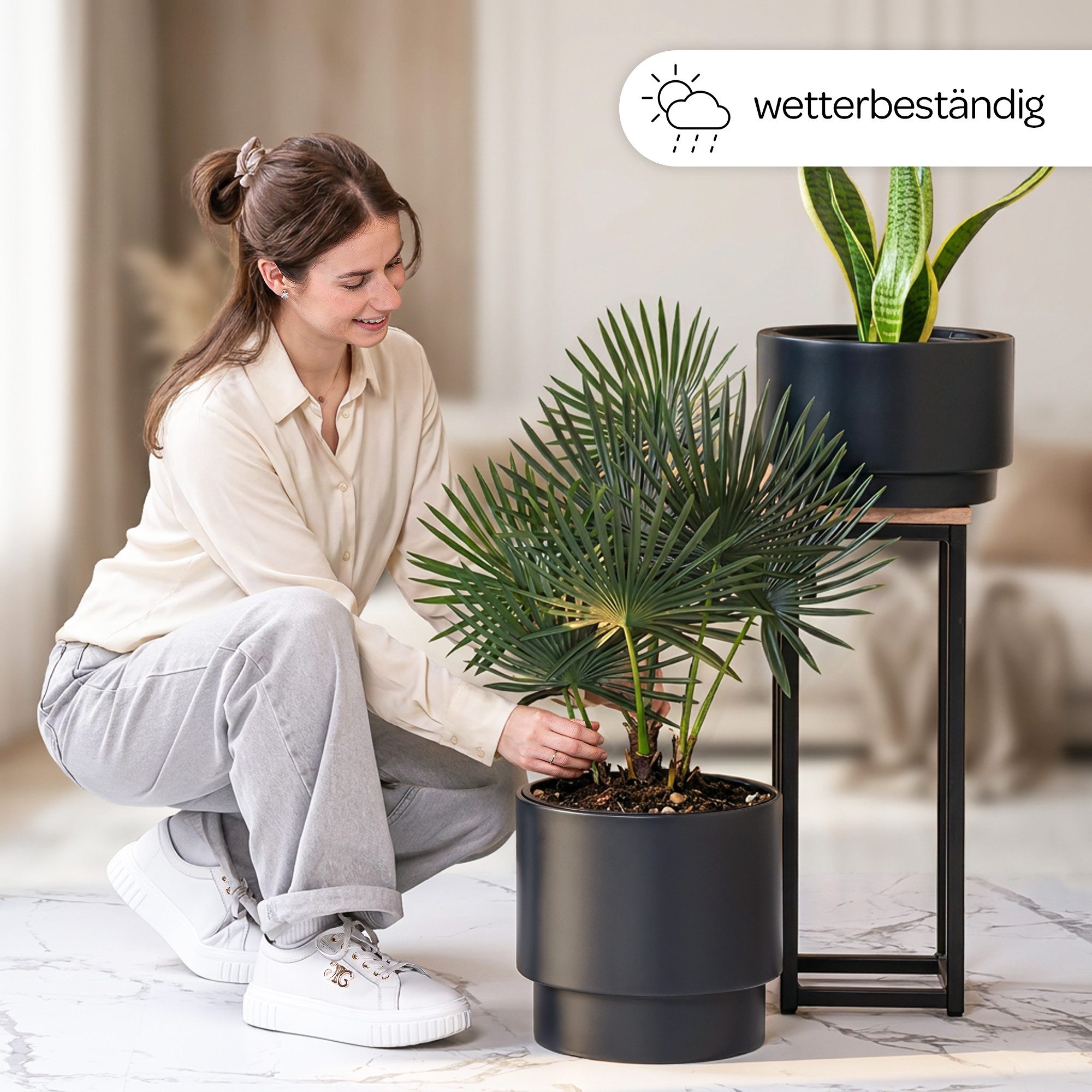 KONZEPT Blumentopf Ø 30 cm, 17 L, aus Kunststoff, mit Einsatz