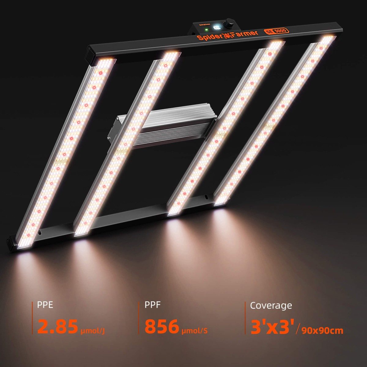 Spider Farmer Pflanzenlampe Spider Farmer SE Serie LED Growlampen, 300W, LED fest integriert, 300 W LED Growlampe mit Bluetooth und WiFi – Bild 4 von 5