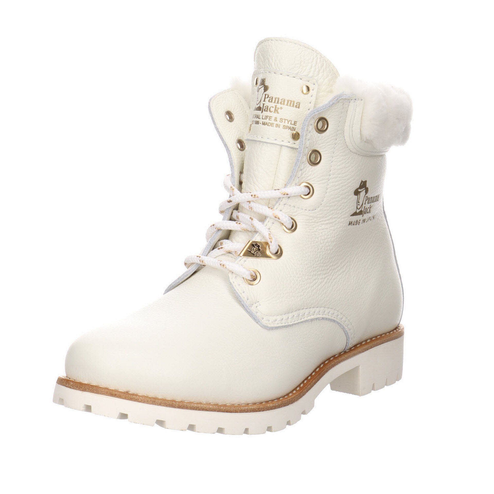 Glattleder Stiefel Stiefel Panama bianco/white Damen Schuhe Igloo Boots Trav Jack