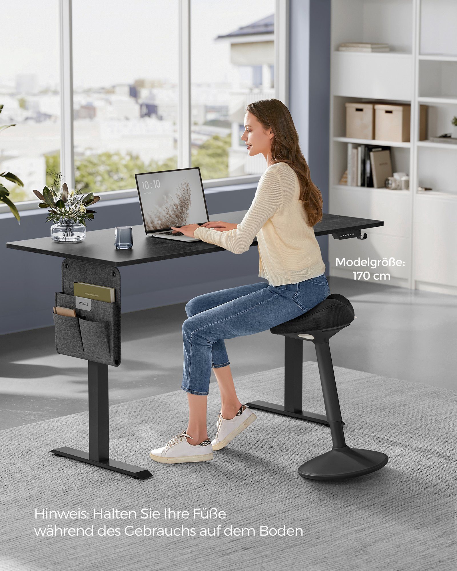 SONGMICS Arbeitshocker, Stehhocker um 360° neigbar, Schreibtischstuhl, Anti günstig online kaufen