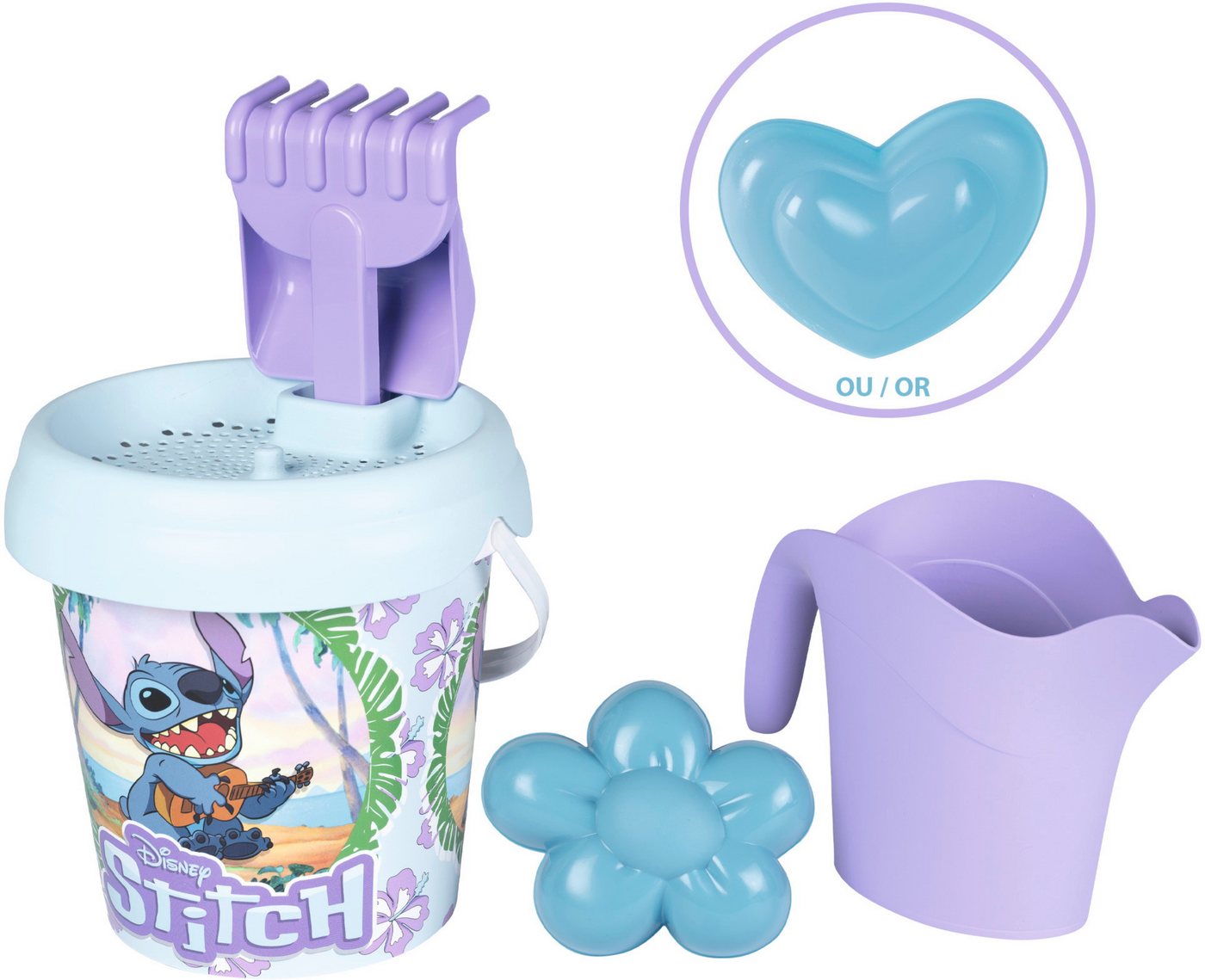 Smoby Sandform-Set Outdoor Spielzeug Eimergarnitur und Gießkanne Disney Stitch 7600862185