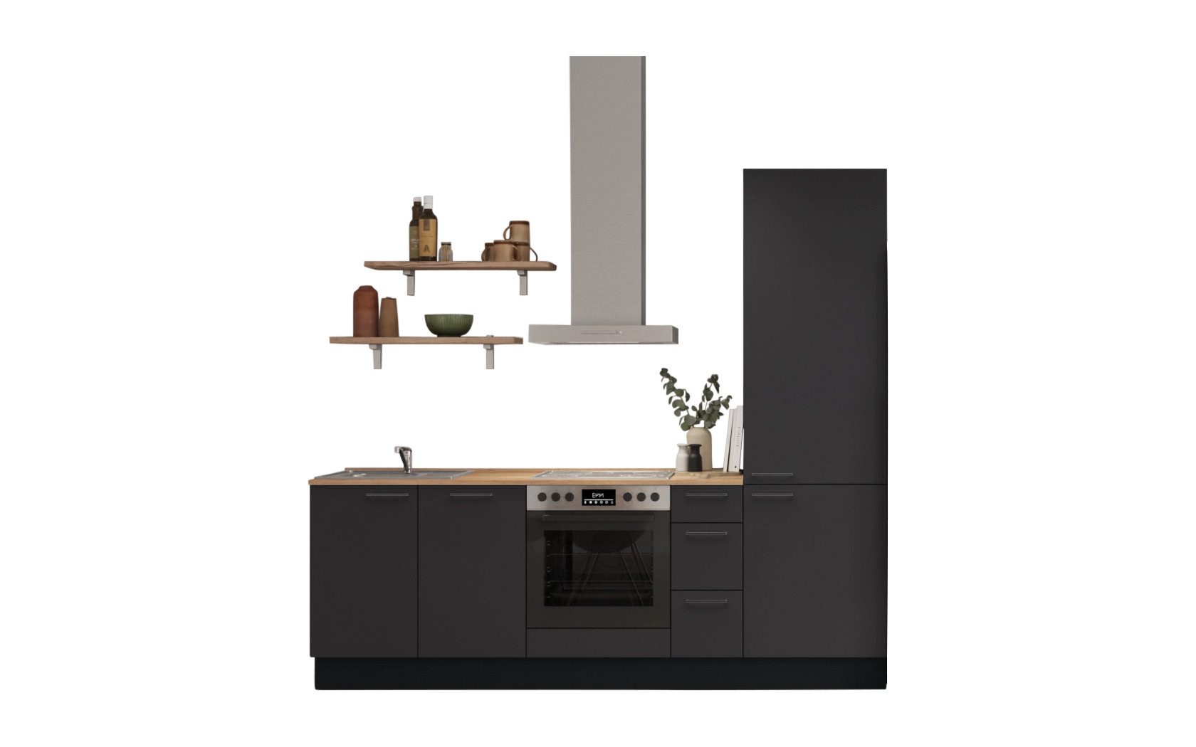nobilia® Küchenzeile Nemi, individuell anpassbar, gratis Küchenplanung mit Profis, (Breite 240 cm), vormontiert, wahlw. mit E-Geräten, inkl. Lieferung