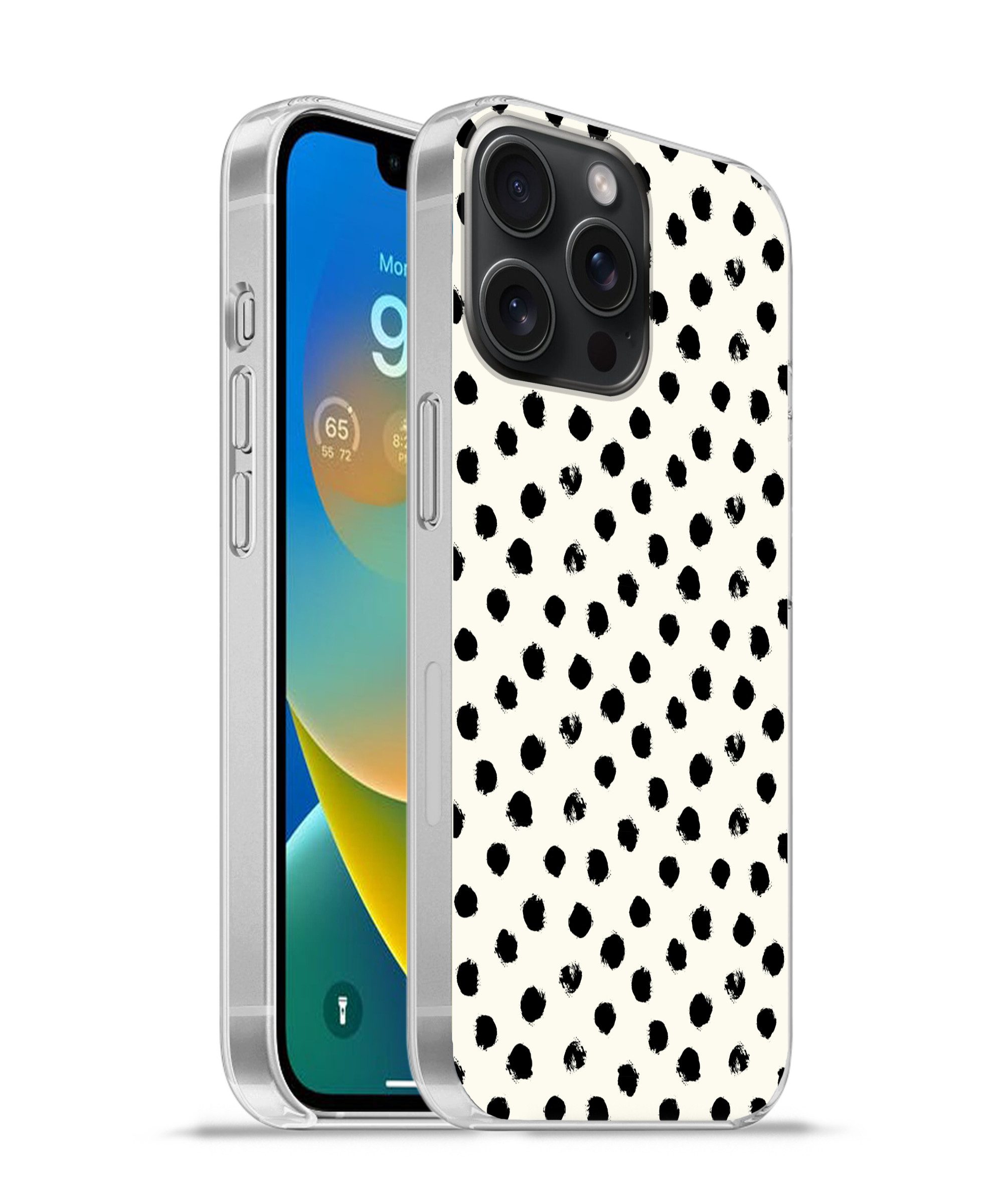 Handyhülle für Apple iPhone 15 Pro Max Polka dots - Schwarz - Weiß - Druck - Mini