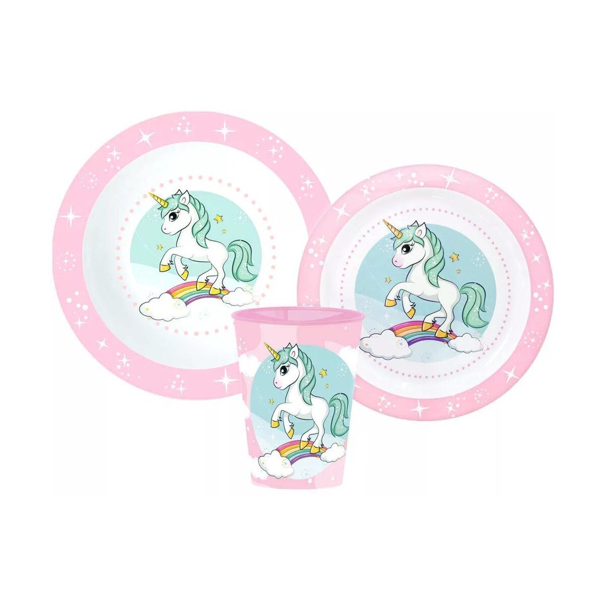einhorn Kindergeschirr-Set Einhorn Range Essgeschirr, Mikro-set, mit Becher