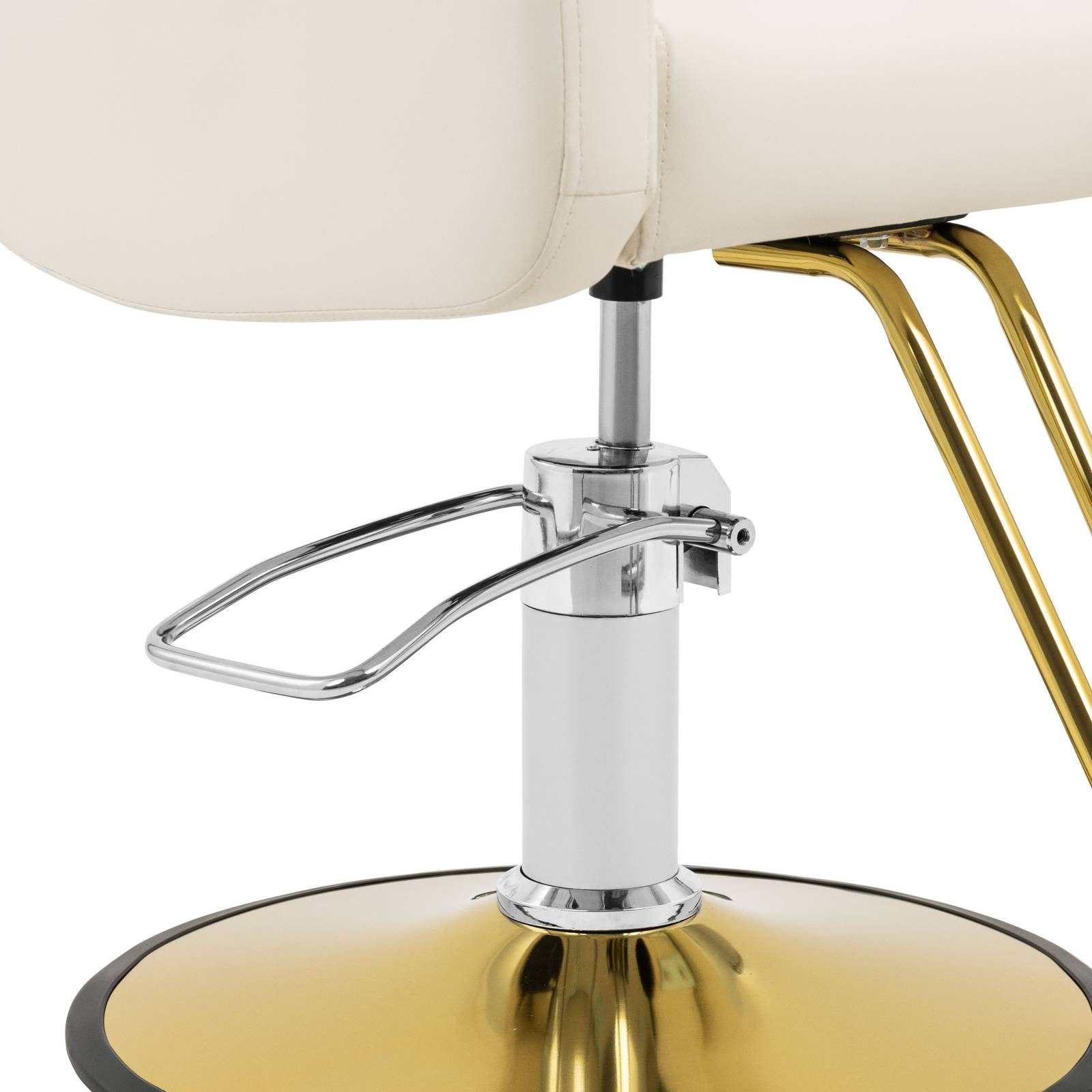 Physa Armlehnstuhl Friseurstuhl mit Fußstütze Barberstuhl Friseursessel höhenverstellbar, Creme far ben – Bild 2 von 5