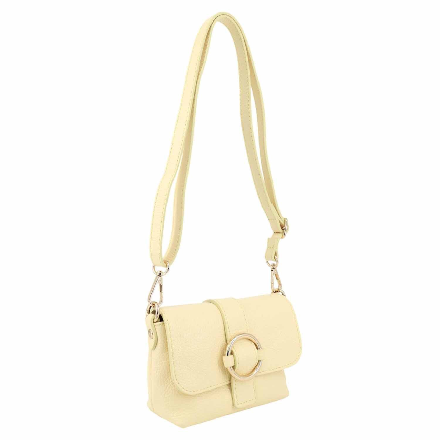 ITALYSHOP24 Schultertasche MADE IN ITALY Damen Leder Tasche Crossbody Umhängetasche Smartphone, Handytasche Ledertasche Brusttasche Freizeit Überschlagtasche Clutch