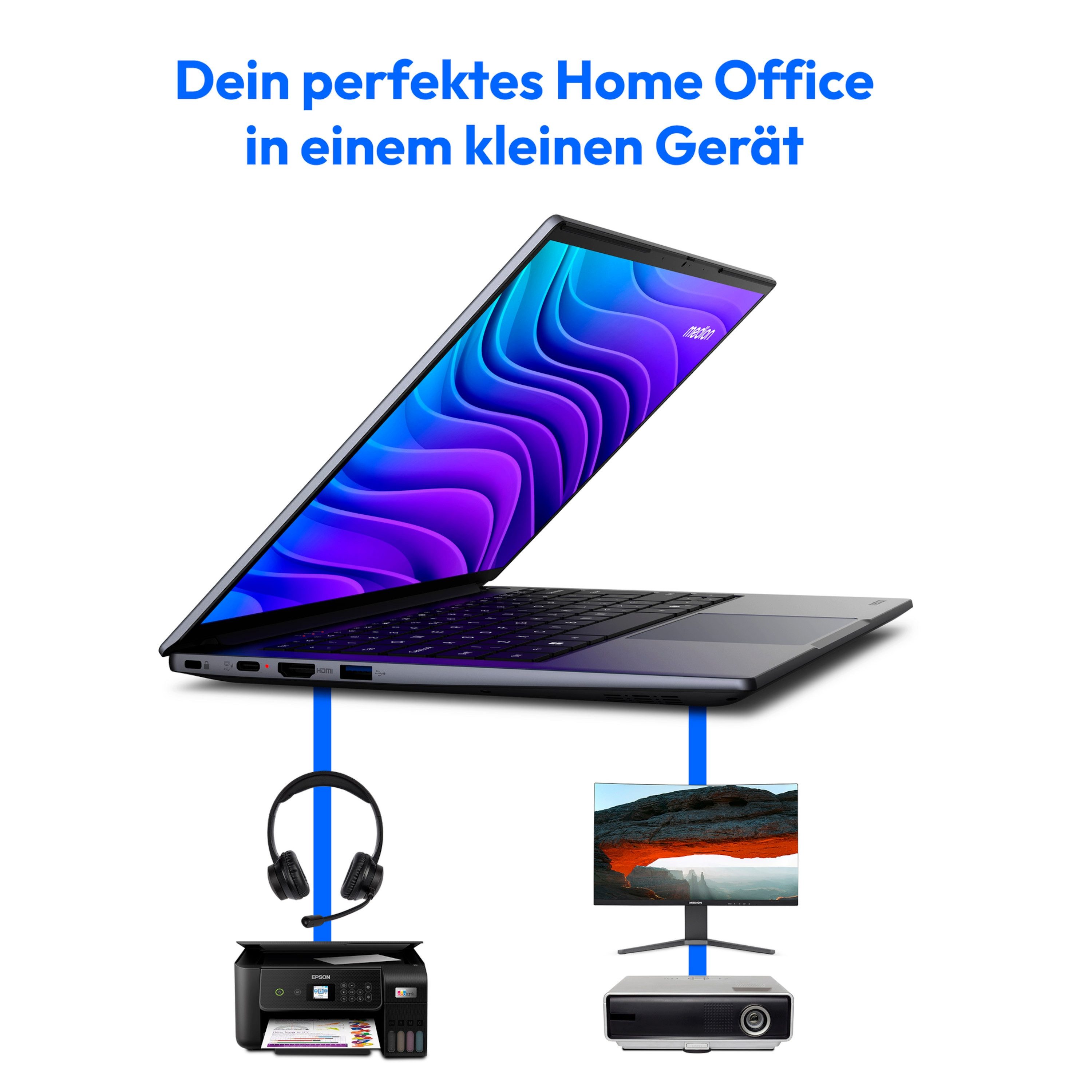 Medion® 35,5 cm (14) Laptop Avantum 14 E1e (MD600015) Notebook (35.5 cm/14 Zoll, Intel Intel Celeron N Celeron N4500, Intel® UHD, 4 GB, 128 GB SSD, Full-HD Display, AVANTUM_14_E1E)