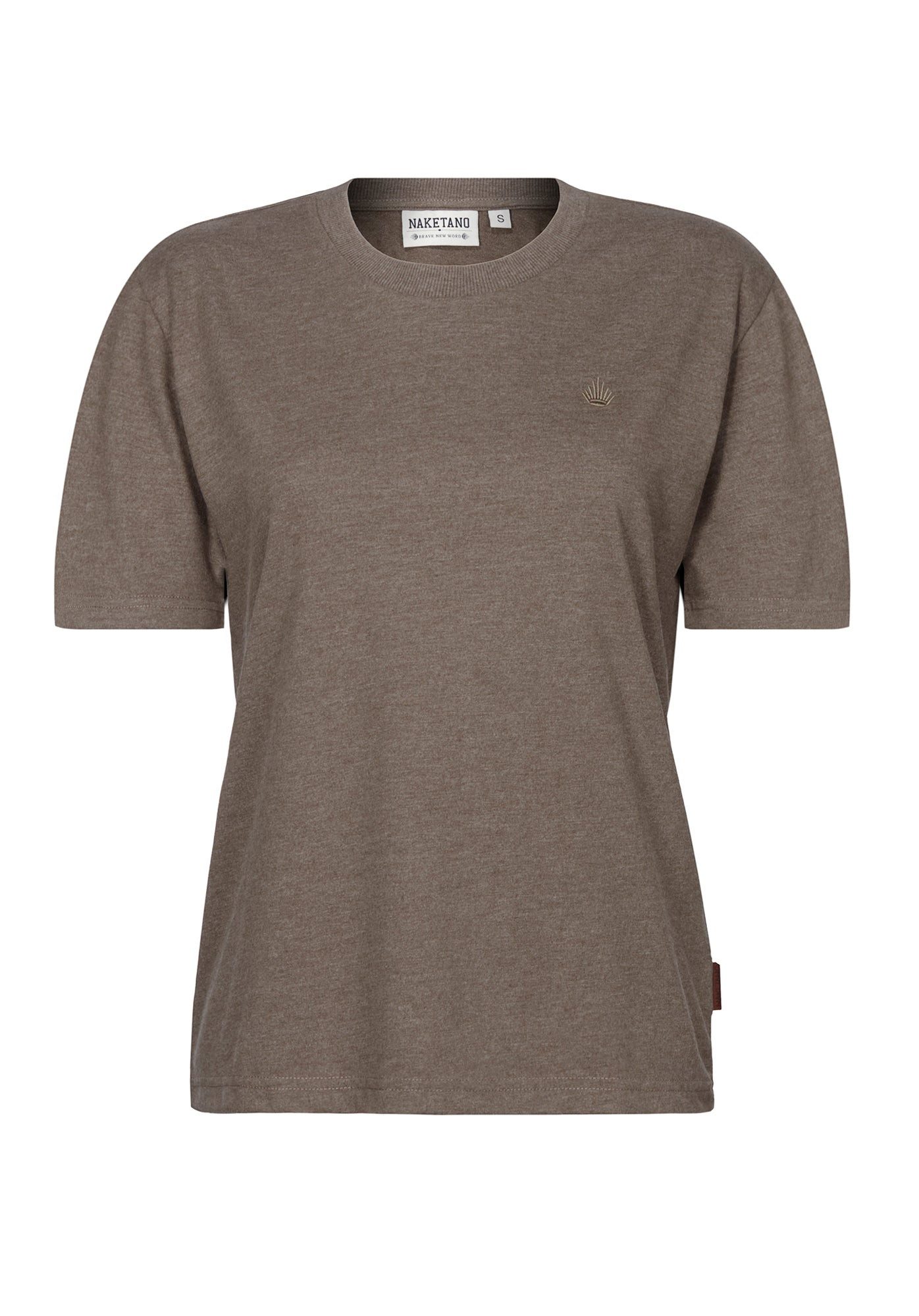 naketano T-Shirt Baumwolle Rundhals Kurzarm Streetwear Basic Sommershirt Damen (1-tlg) weich, bequem, casual, vegan, meliert, gerader Schnitt, Alltag