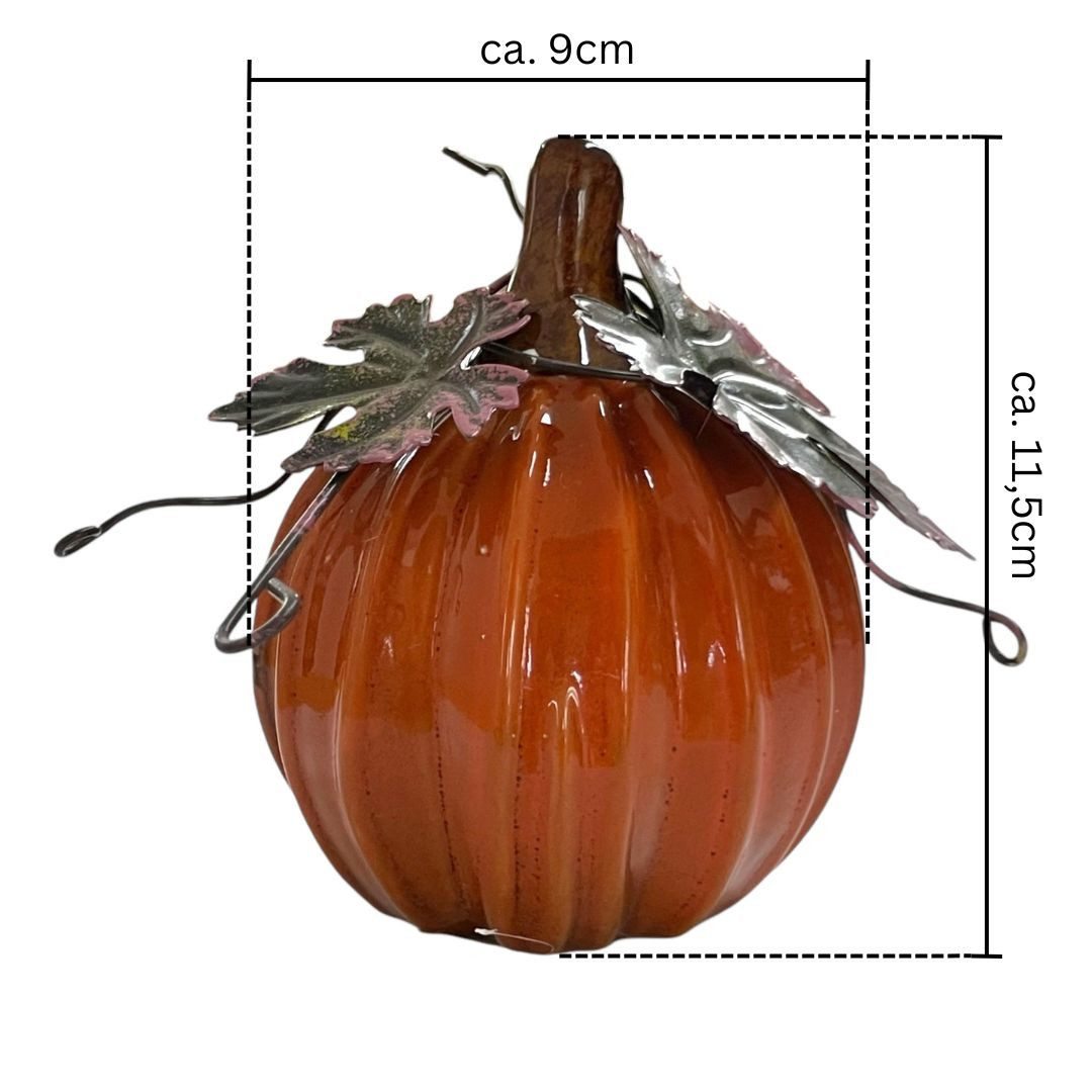Dragimex Dekoobjekt 6x Kürbis aus Keramik, Herbstdekoration, Halloween-Deko Ø 9cm H 11,5cm – Bild 3 von 3