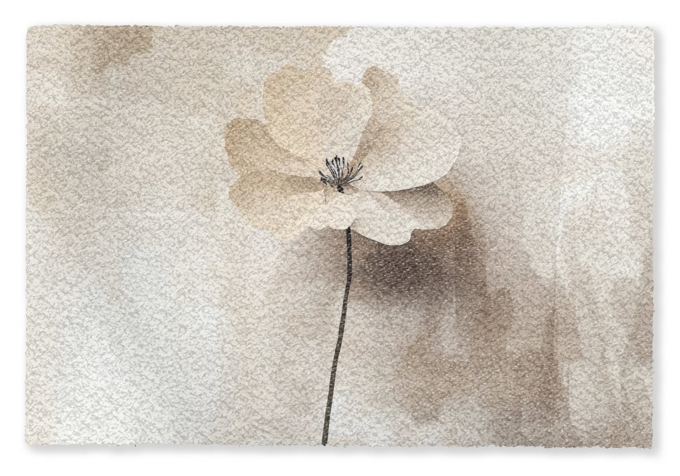 MuchoWow Fußmatte Blume - Beige - Farbe - Schatten, Rechteckig, innen Schmutzfangmatte, Tür, Schmutzfänger Flur, Teppich 60x40 cm