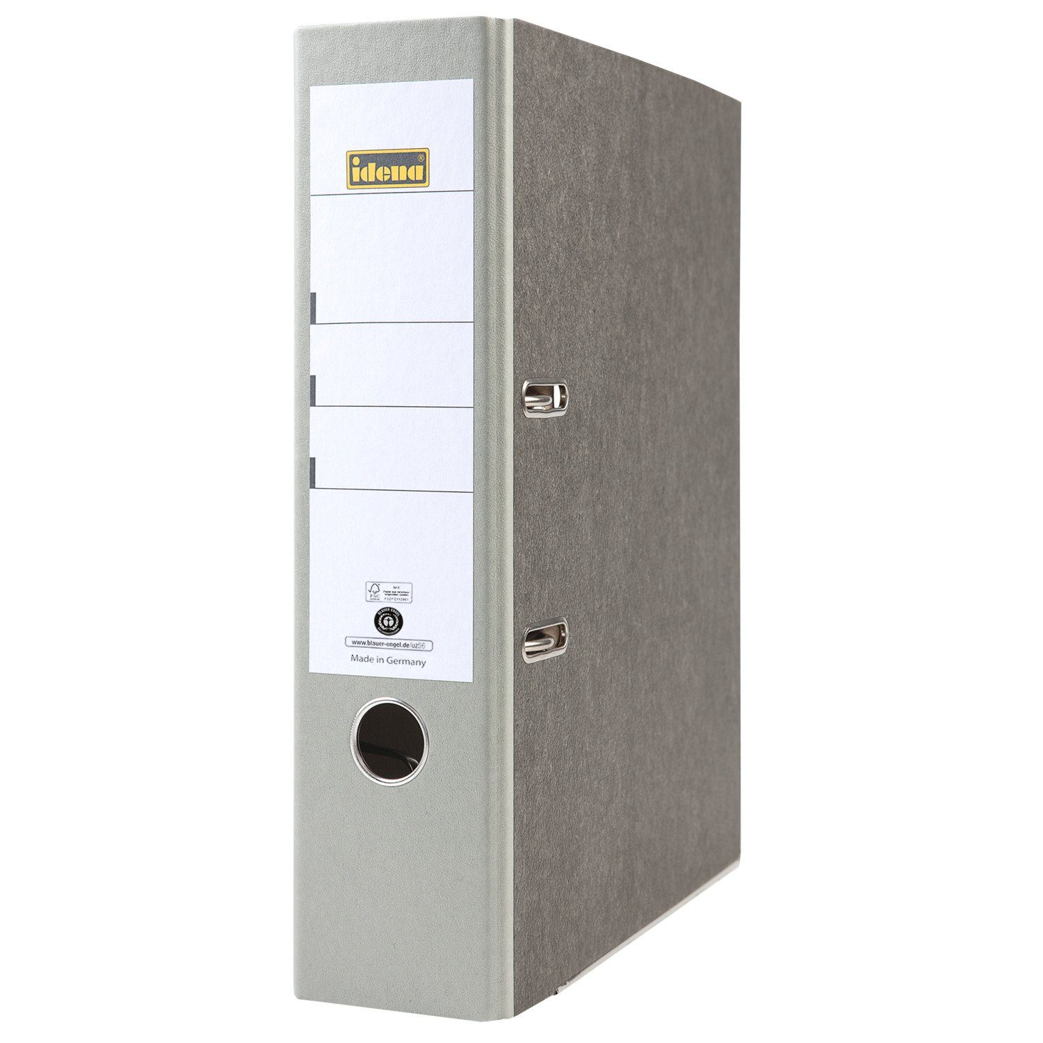 Idena Aktenordner Idena 303066 - Ordner für DIN A4, 8 cm breit, Wolkenmarmor, grau, 1