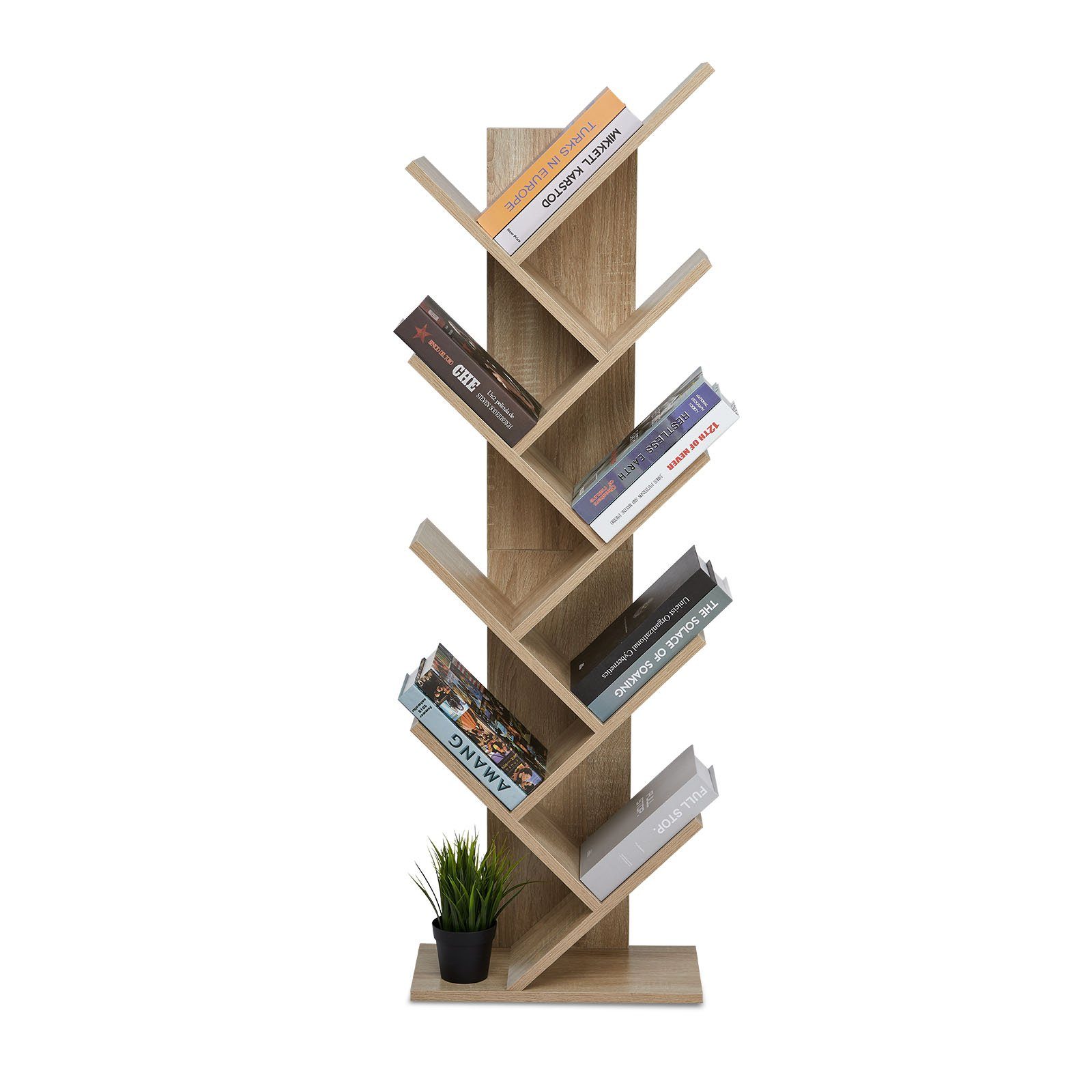 Mondeer Bücherregal in Baumform aus Holz Bücherschrank, Würfelregal exquisites 9 lagiges, einfaches Design und Platzsparen – Bild 3 von 5