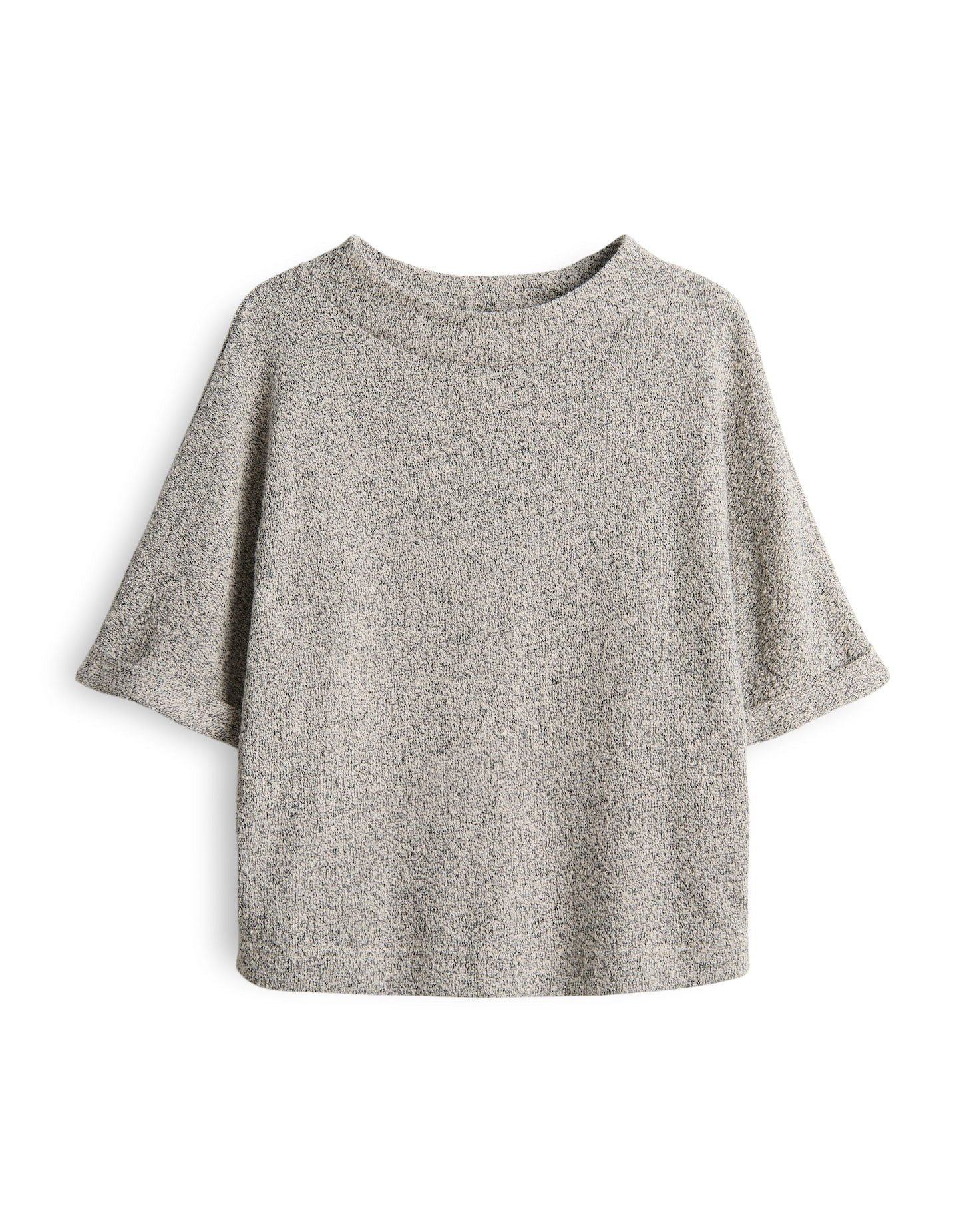 OPUS Kurzarmshirt SILUMO in Strickoptik Recycled Polyester, Funnel Neck, Fl günstig online kaufen