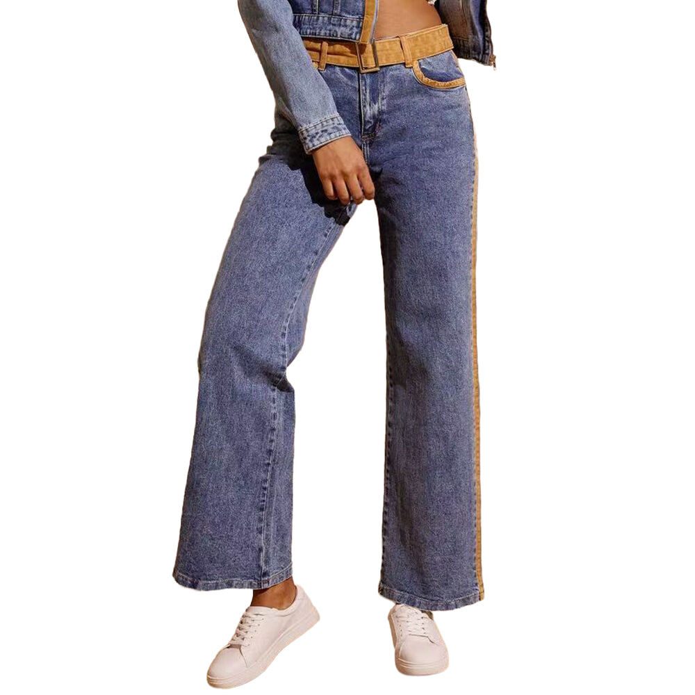 Ital-Design Weite Jeans Damen Jeans mit weitem Schnitt und hohem Bund (9055 günstig online kaufen