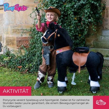 miweba Reitpferd Ponycycle Black Beauty inkl. 3 Jahre Garantie Handbremse, Schaukelpferd - Inline - Pferd - Kinderpony - Kinder - Pony