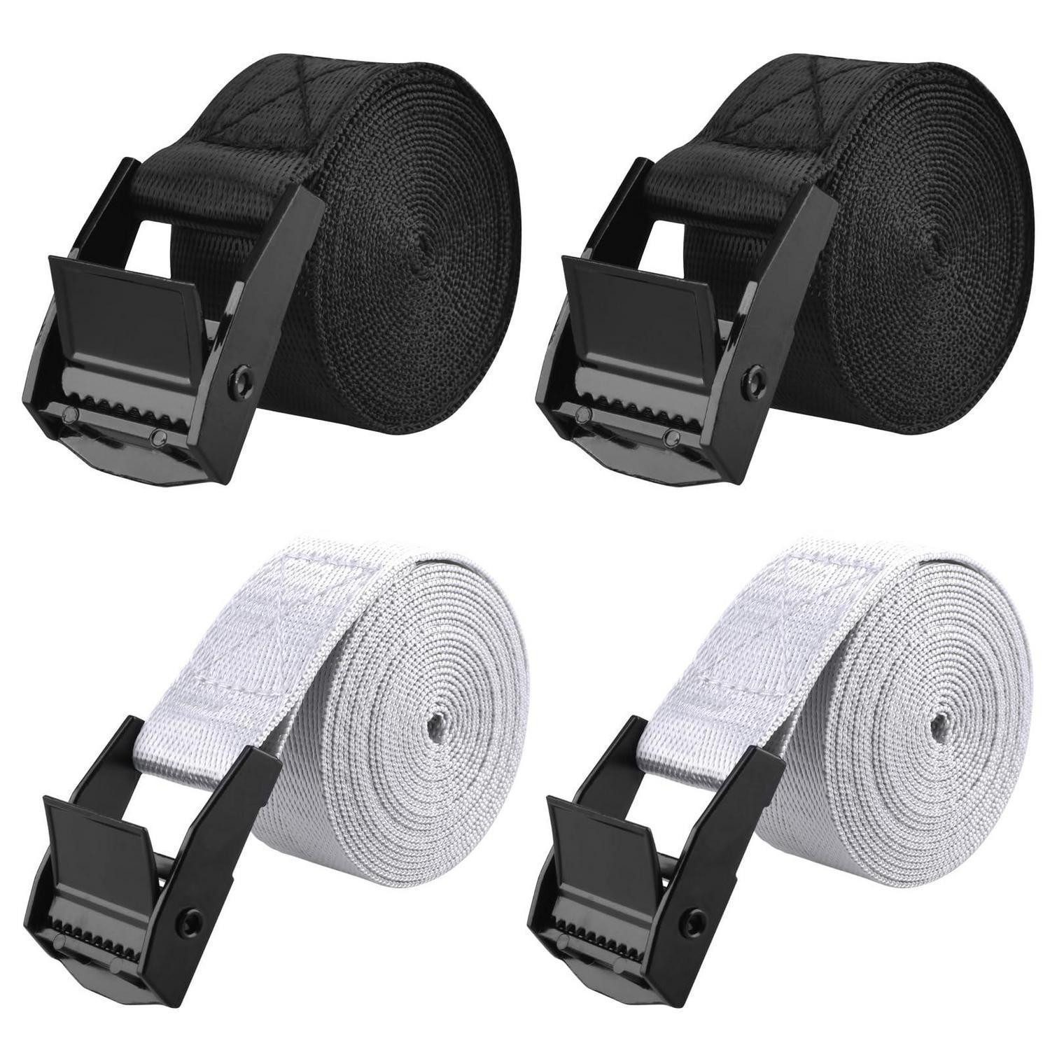 LuxusKollektion Zurrgurt Spanngurt 200kg 2m Schwarz Grau 4 Stk (4-St)
