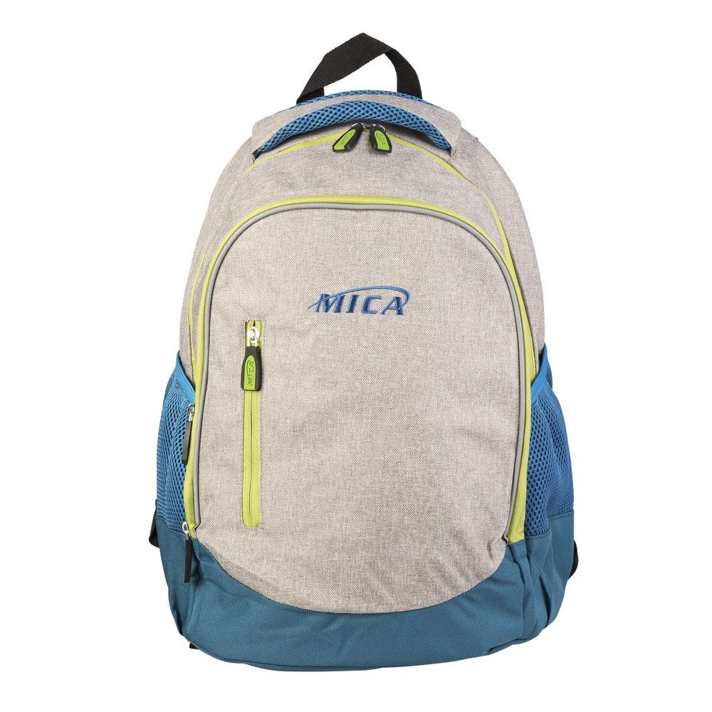 MICA Schulrucksack Rucksack grau/blau - aus Textil - ca. 30 x 41 x 20 cm