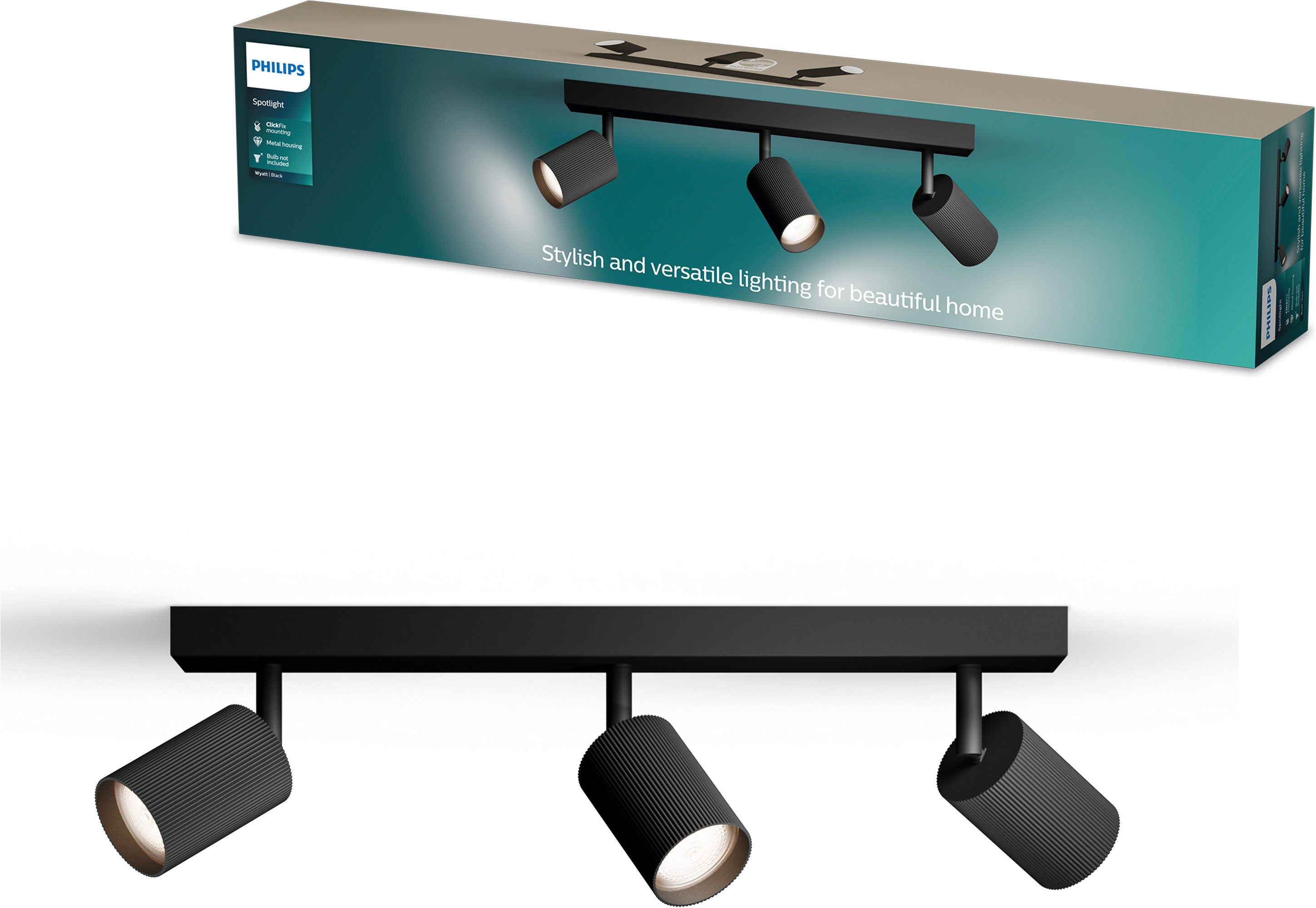 Philips Deckenspot Wyatt LED, Aluminium, exklusive GU10, ohne Leuchtmittel, Wand- & Deckenmontage, schwenkbar