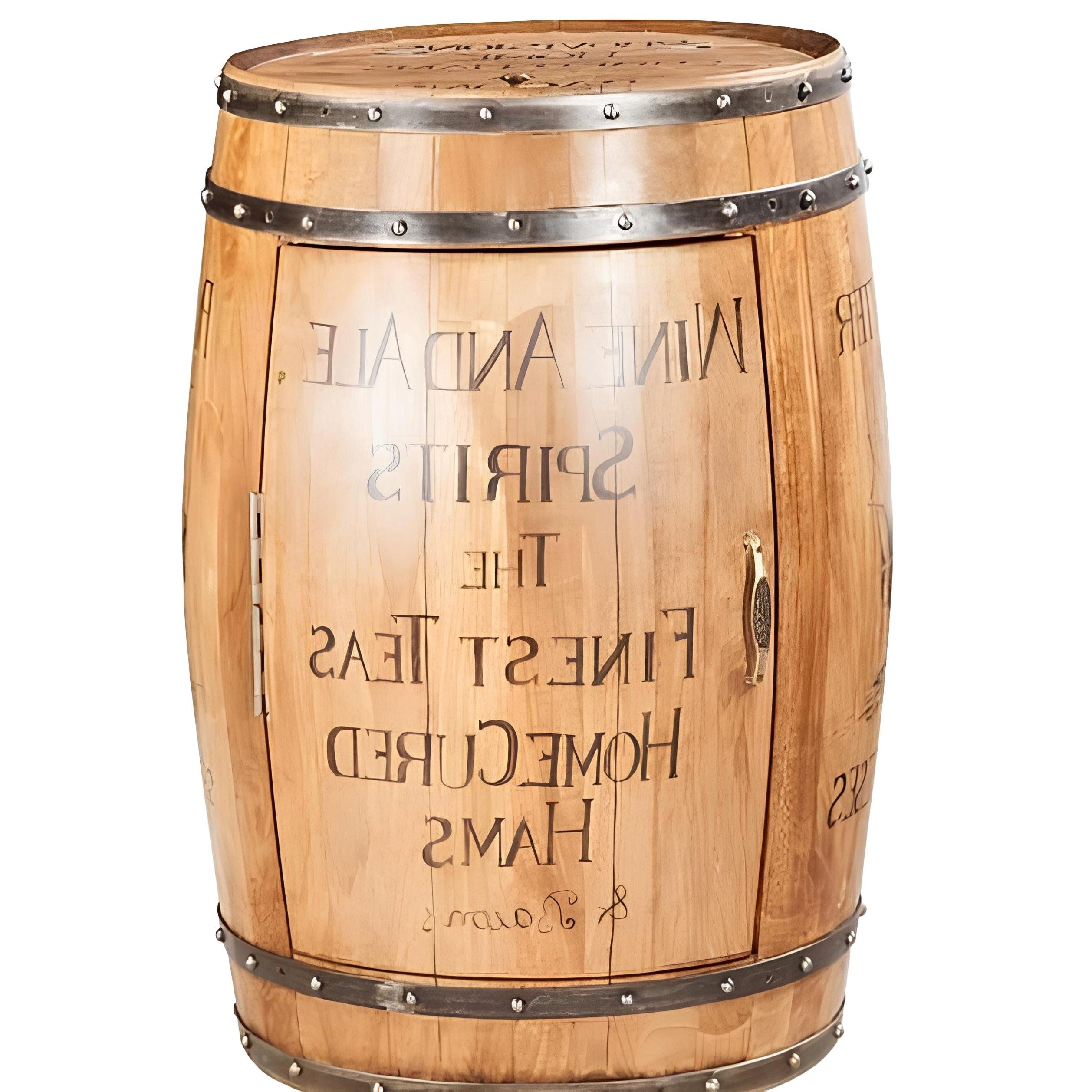 Xlmoebel Weinregal Vintage Holzbar aus Fässern im rustikalen Stil für Zuhause, 1-tlg., Hergestellt in Europa