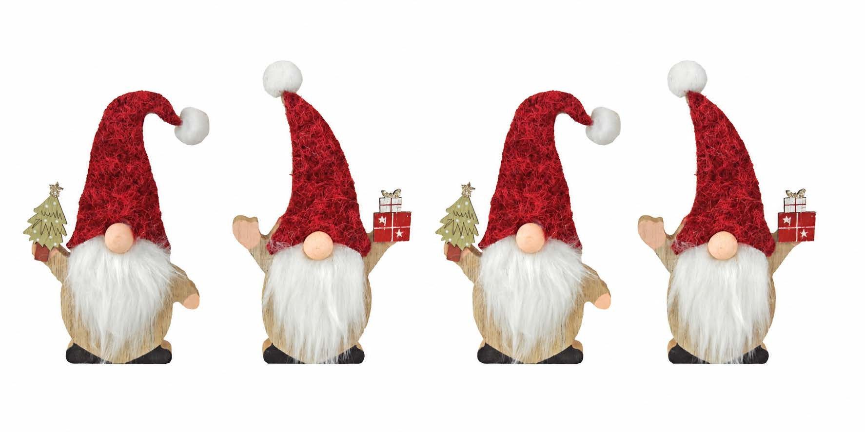 Lang Kunstgewerbe Dekofigur Weihnachtliches Wichtel-Set – 4 liebevolle Deko-Wichtel (Set, 4 St., 4 tlg), Weihnachtfigur